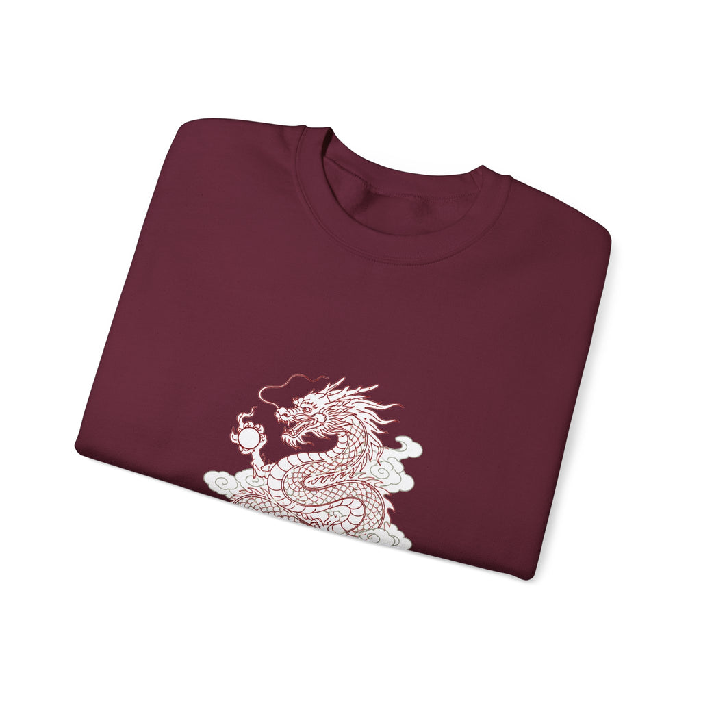 Matching Couple Sweatshirt - Dragon & Phoenix Matching Couple Crewneck Sweatshirt Minimalist Art His Hers Valentine Gift - Design A