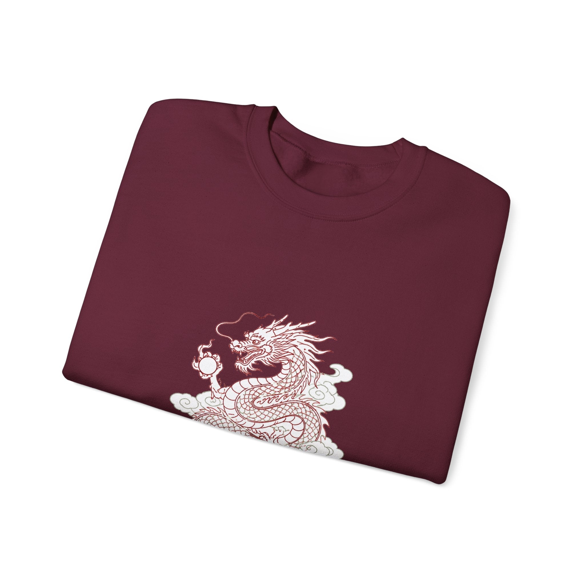 Matching Couple Sweatshirt - Dragon & Phoenix Matching Couple Crewneck Sweatshirt Minimalist Art His Hers Valentine Gift - Design A