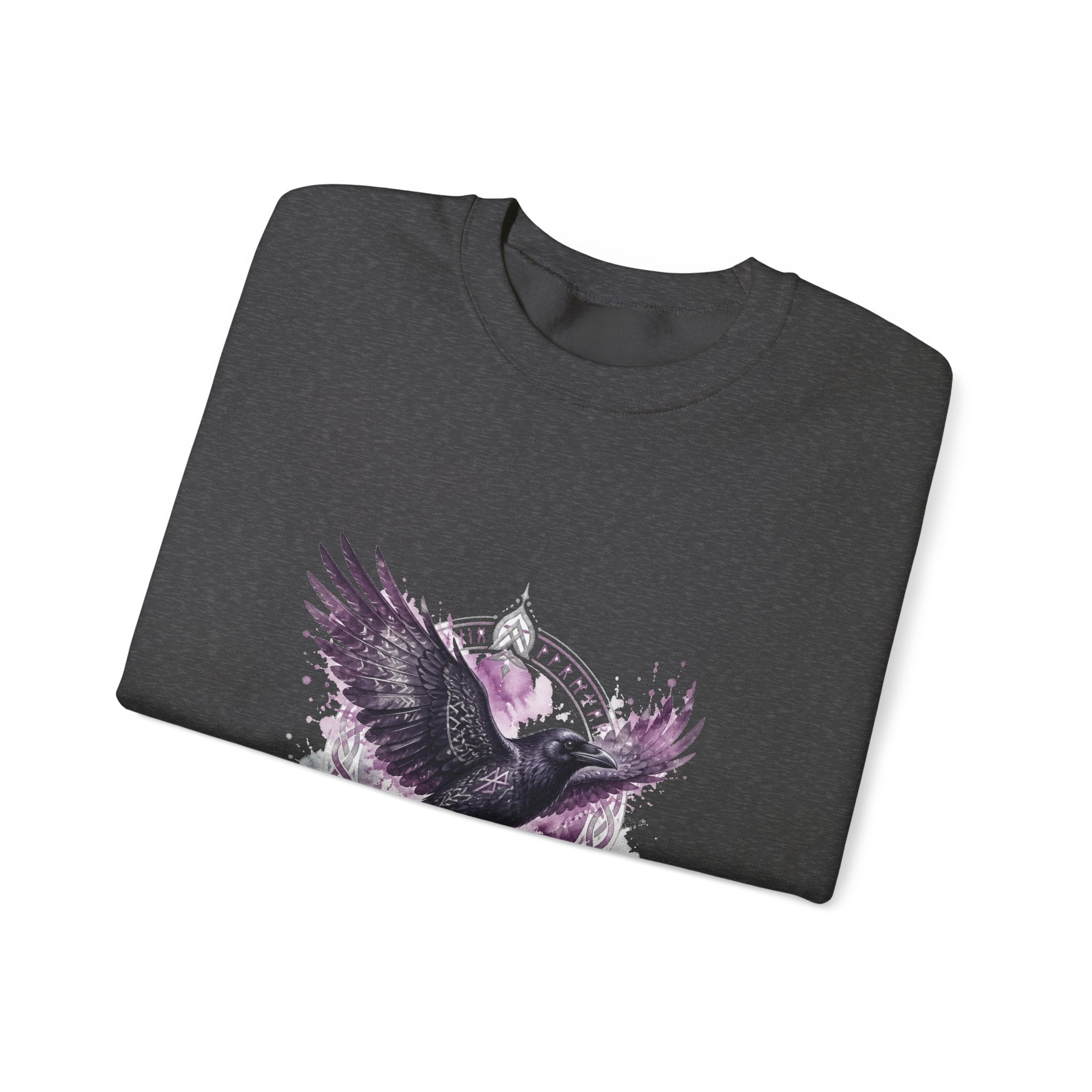 Matching Couple Sweatshirt - Huginn & Muninn Matching Couple Premium Fleece Sweatshirt Watercolor Art His Hers Birthday Gift - Design B