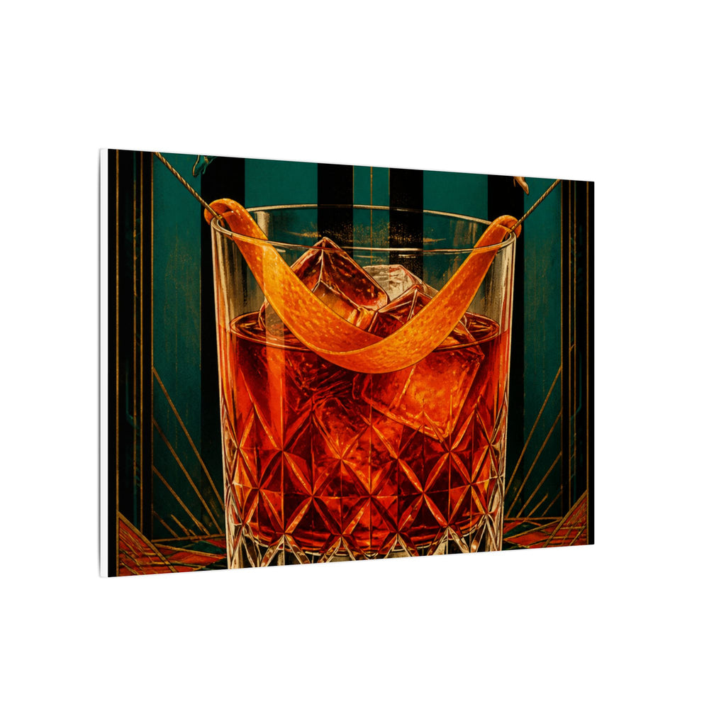 Negroni Trapeze Act Wall Art Canvas 24×36 Art Deco Bar Area Decor Maximalist Print