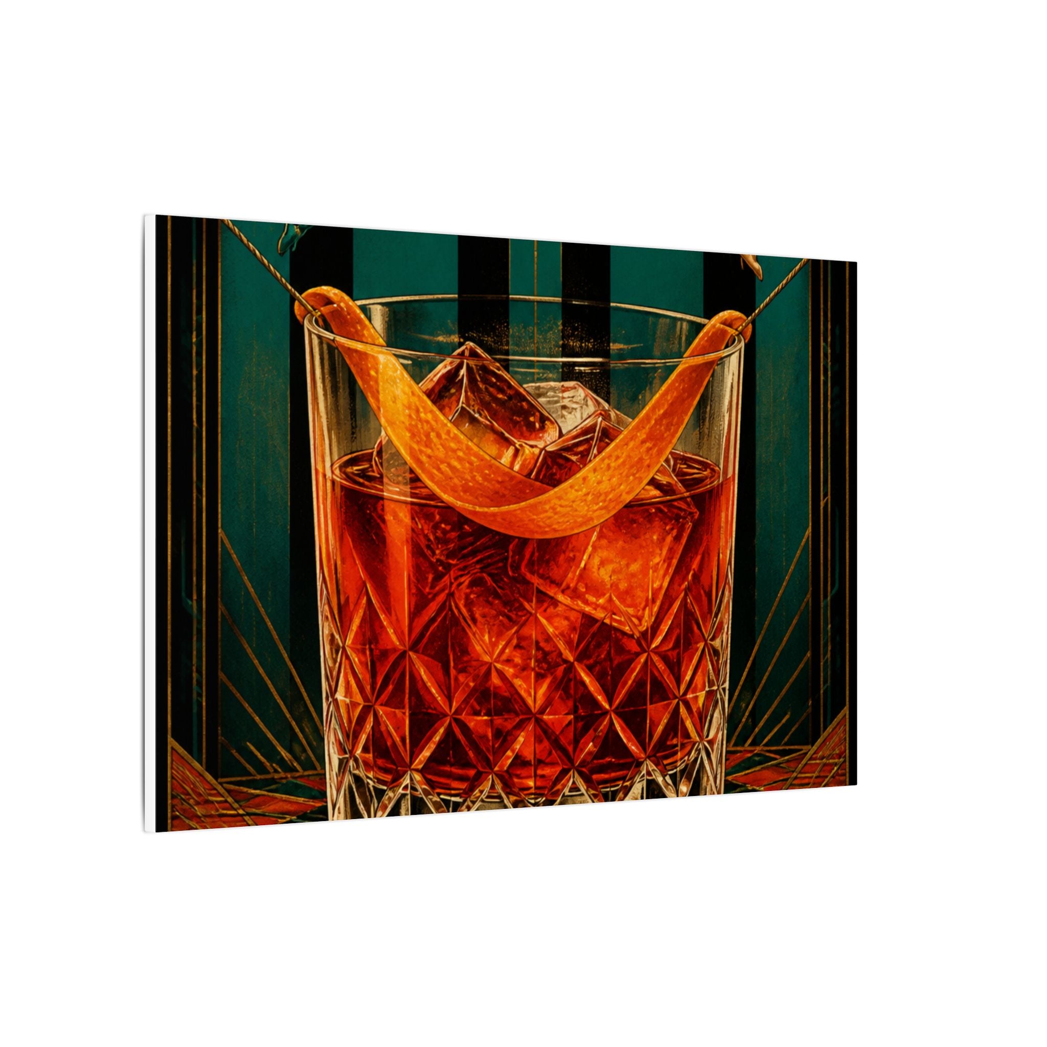 Negroni Trapeze Act Wall Art Canvas 24×36 Art Deco Bar Area Decor Maximalist Print