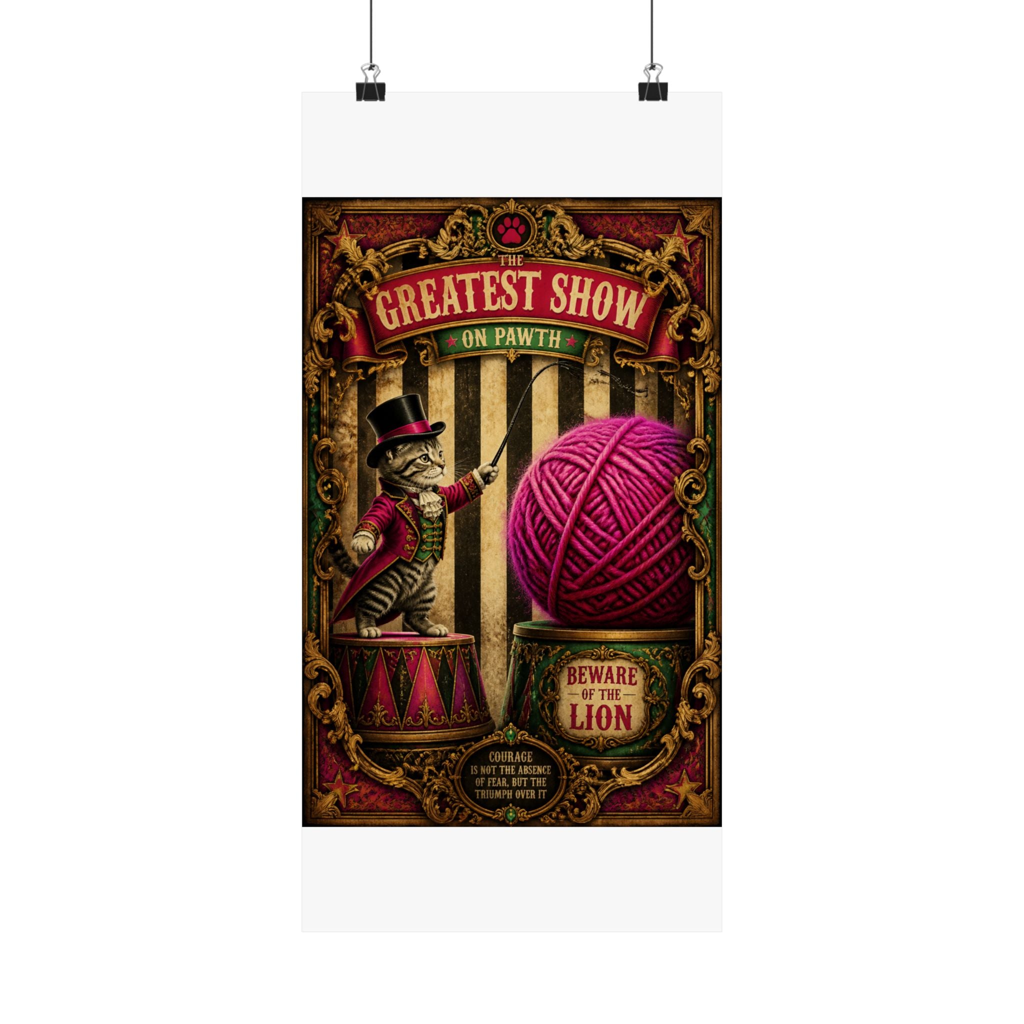 Cat Lion Tamer Wall Art Poster 24×36 Baroque Studio Decor Maximalist Print