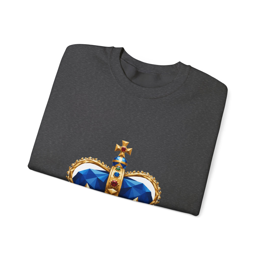 Matching Couple Sweatshirt - Crown & Shield Matching Couple Comfort Colors Crew Geometric Art His Hers Love Gift - Design A