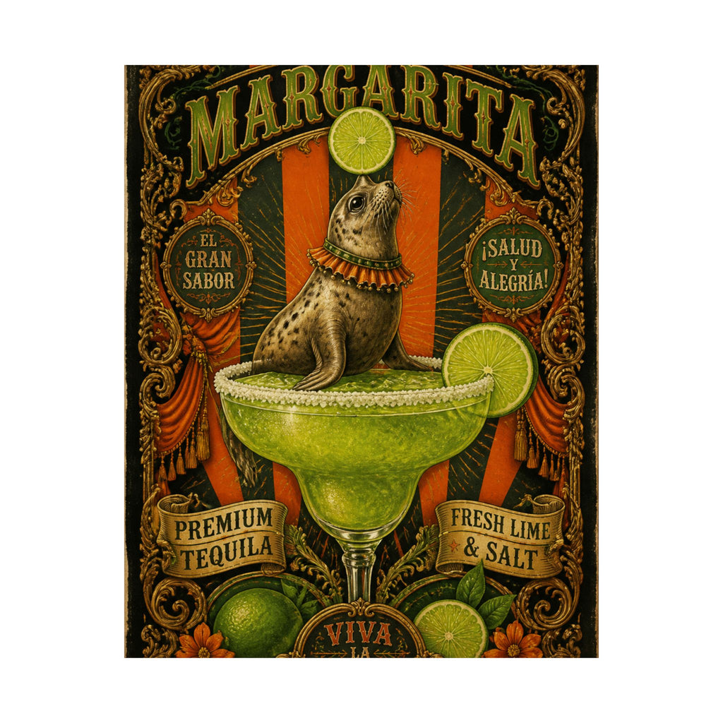 Margarita Balancing Seal Wall Art Poster 18×24 Baroque Home Office Decor Maximalist Print