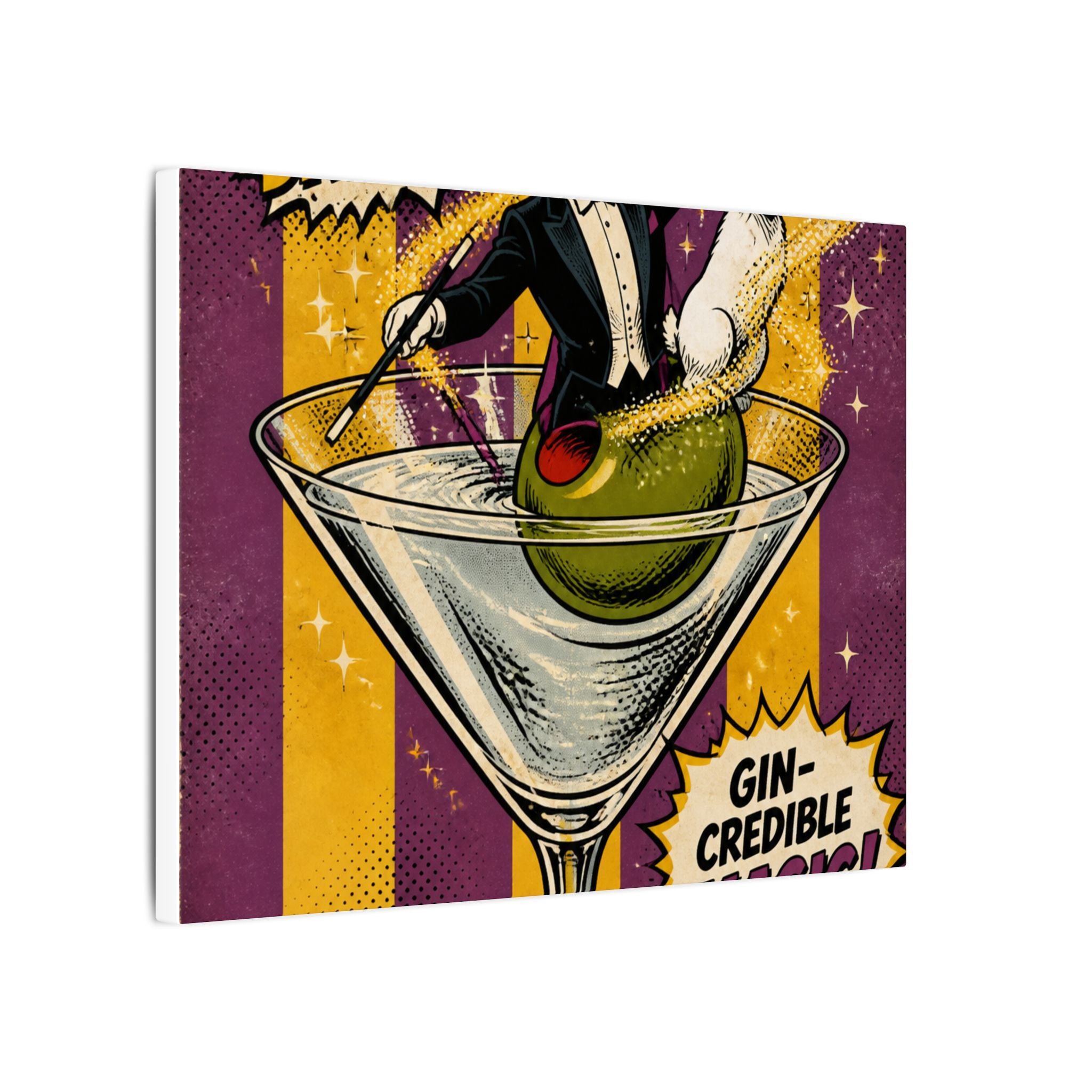 Martini Magician Wall Art Canvas 16×20 Pop Art Living Room Decor Maximalist Print
