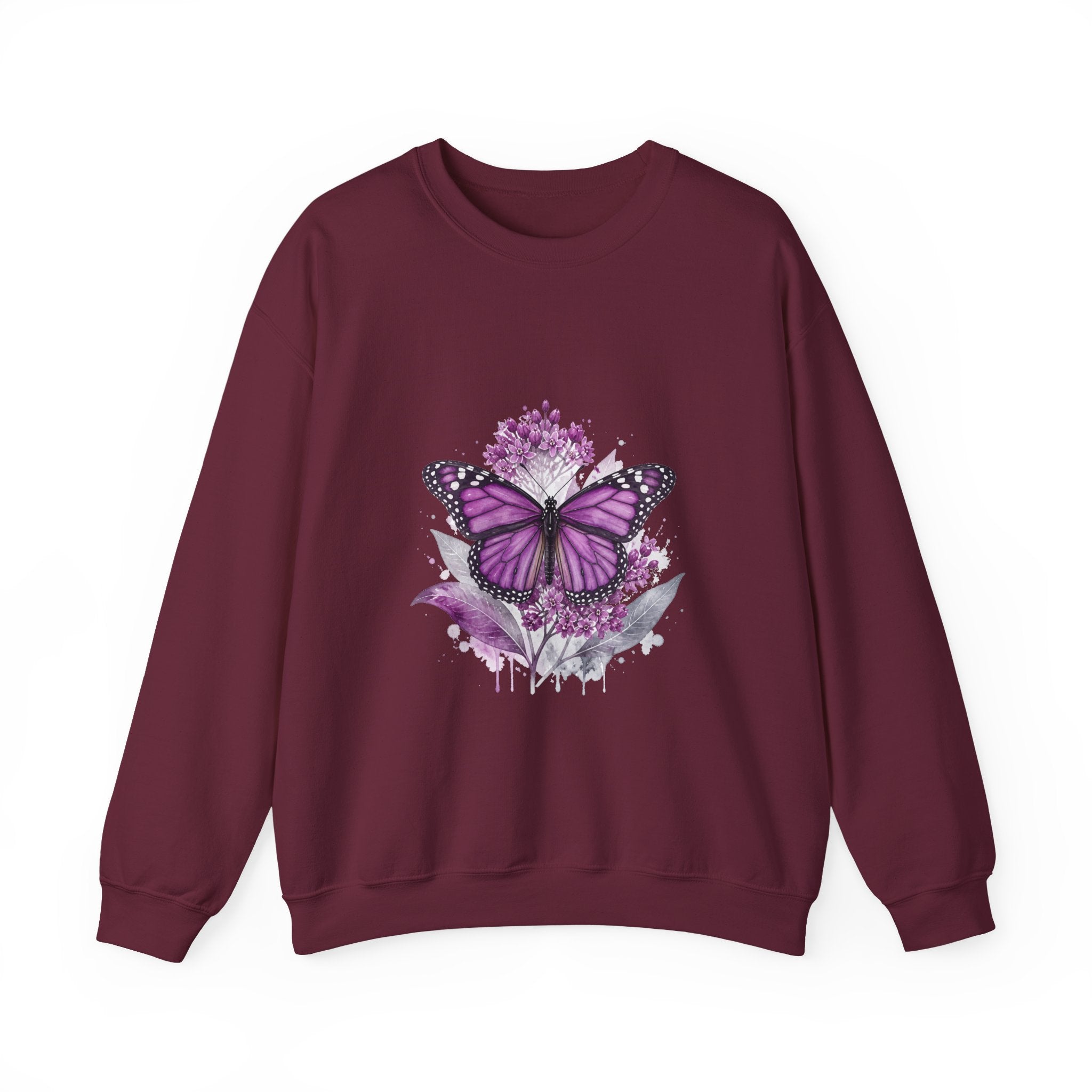 Matching Couple Sweatshirt - Butterfly & Moth Matching Couple Premium Fleece Sweatshirt Watercolor Art His Hers Birthday Gift - Design A