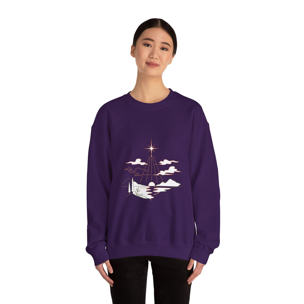 Matching Couple Sweatshirt - Evening & Morning Star Matching Couple Premium Fleece Sweatshirt Minimalist Art His Hers Christmas Gift - Design A