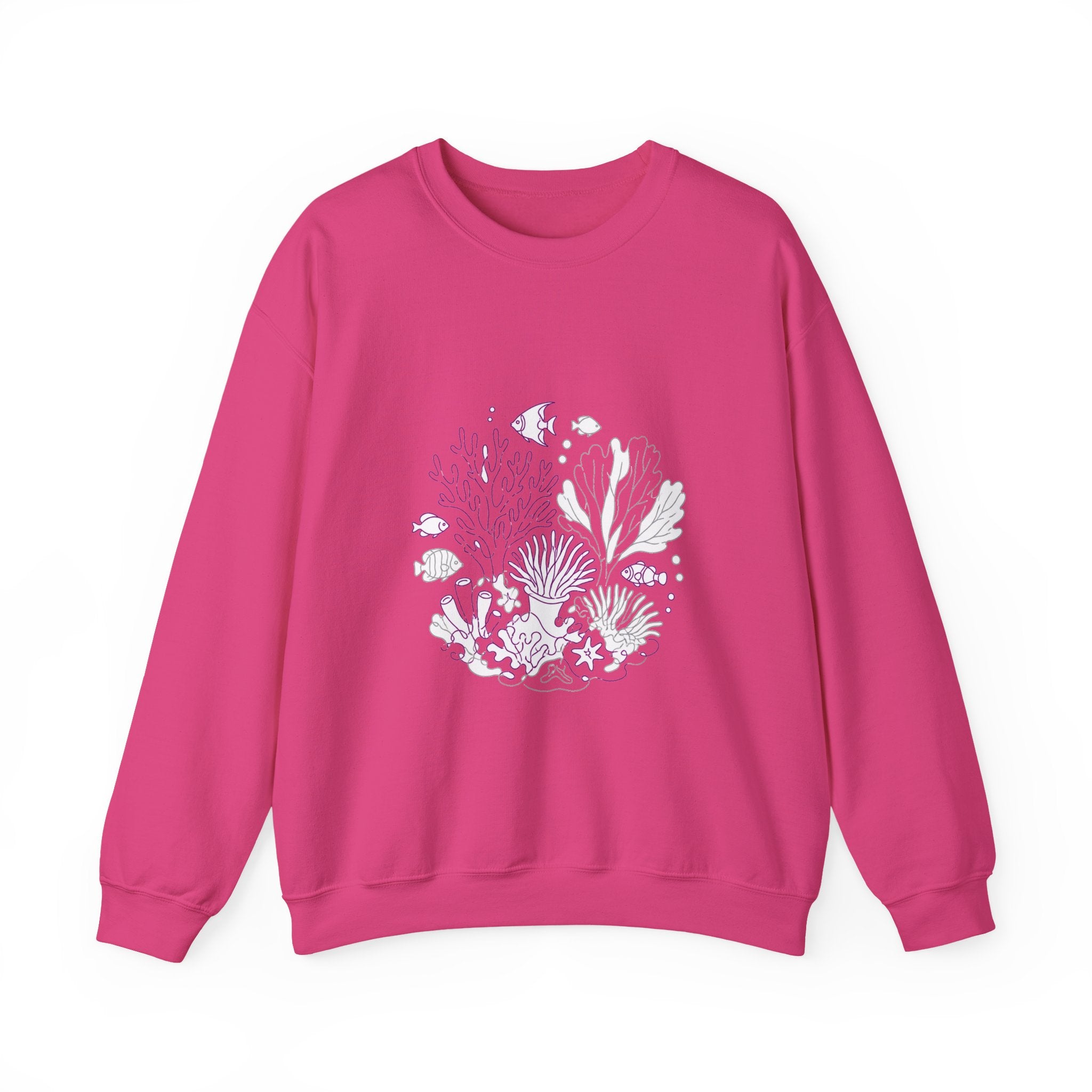 Matching Couple Sweatshirt - Coral Reef & Deep Sea Matching Couple Premium Fleece Sweatshirt Minimalist Art His Hers Christmas Gift - Design A