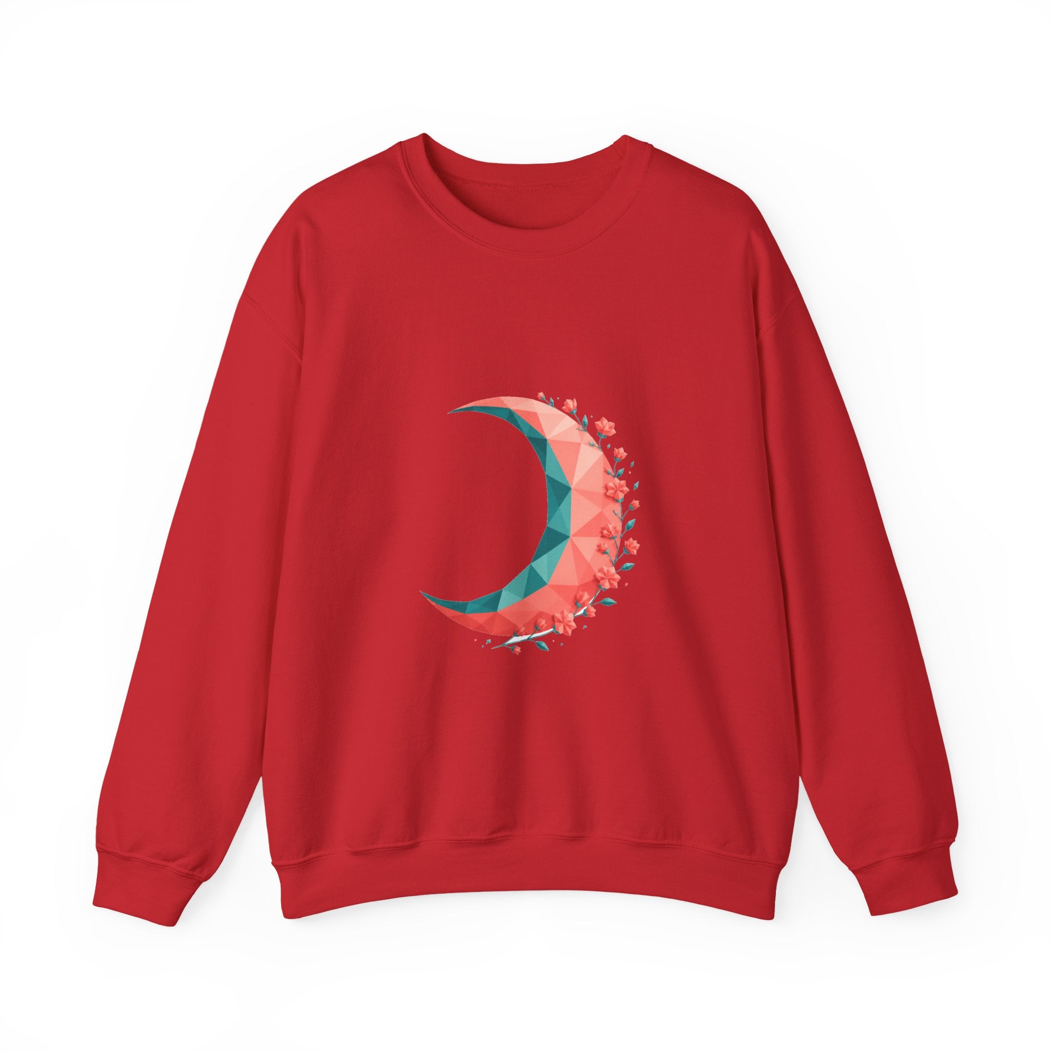 Matching Couple Sweatshirt - Waxing & Waning Moon Matching Couple Crewneck Sweatshirt Geometric Art His Hers Couple Gift - Design A