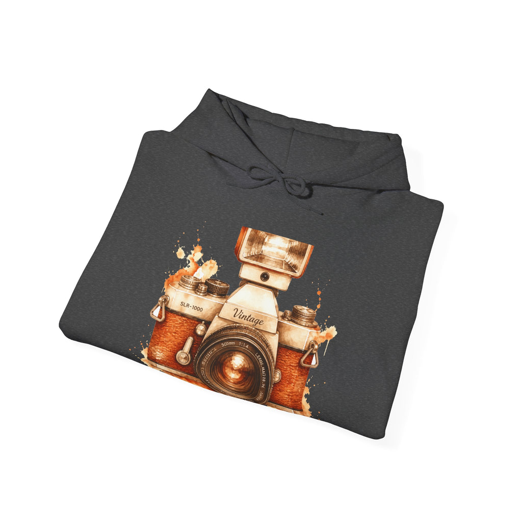 Matching Couple Sweatshirt - Camera & Film Matching Couple Hooded Sweatshirt Watercolor Art His Hers Engagement Gift - Design A