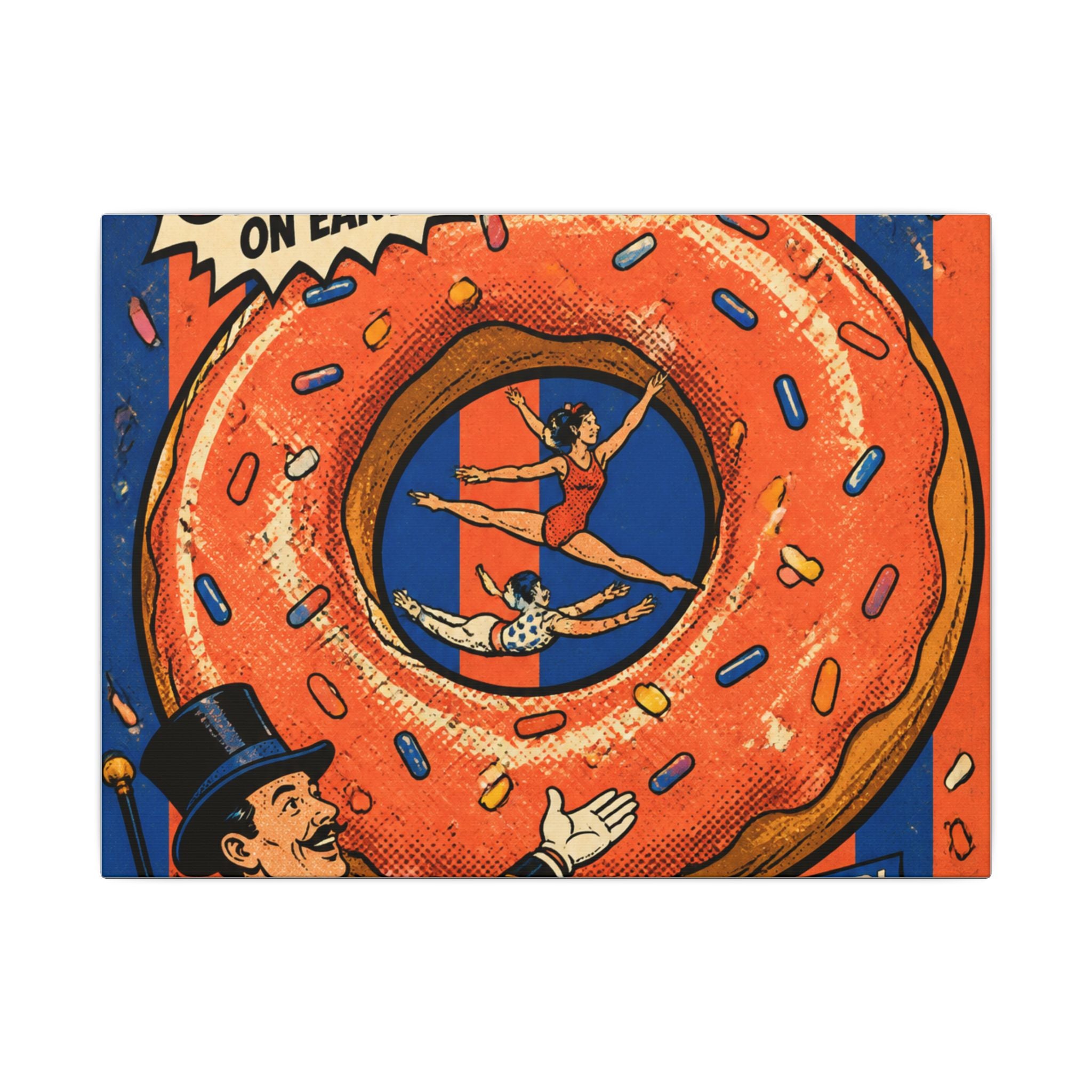 Donut Circus Ring Wall Art Canvas 16×20 Pop Art Living Room Decor Maximalist Print