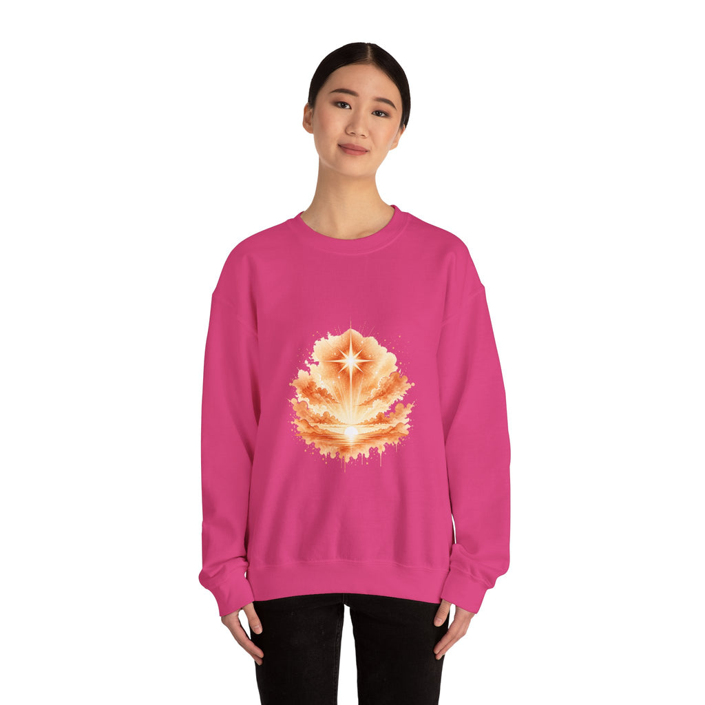 Matching Couple Sweatshirt - Evening & Morning Star Matching Couple Premium Fleece Sweatshirt Watercolor Art His Hers Birthday Gift - Design B