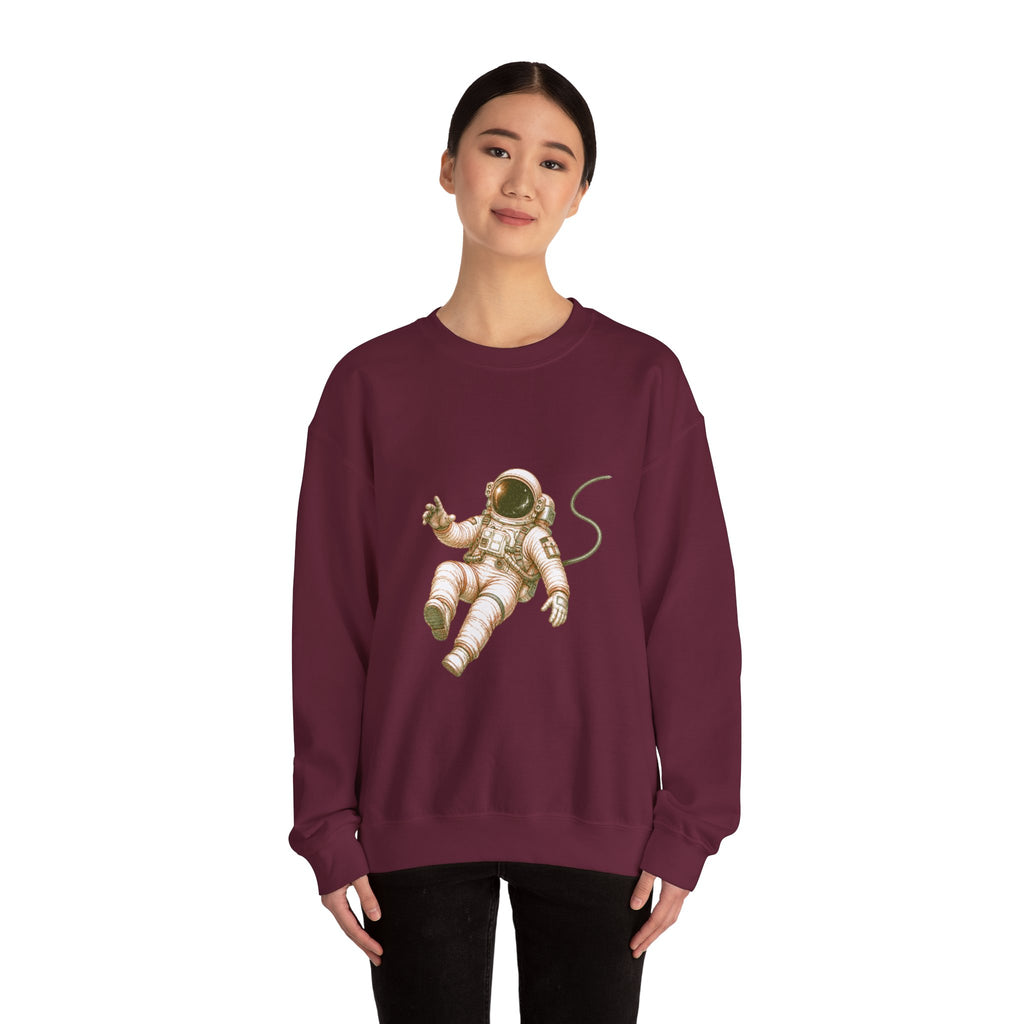 Matching Couple Sweatshirt - Astronaut & Planet Matching Couple Comfort Colors Crew Hand-Drawn Art His Hers Anniversary Gift - Design A