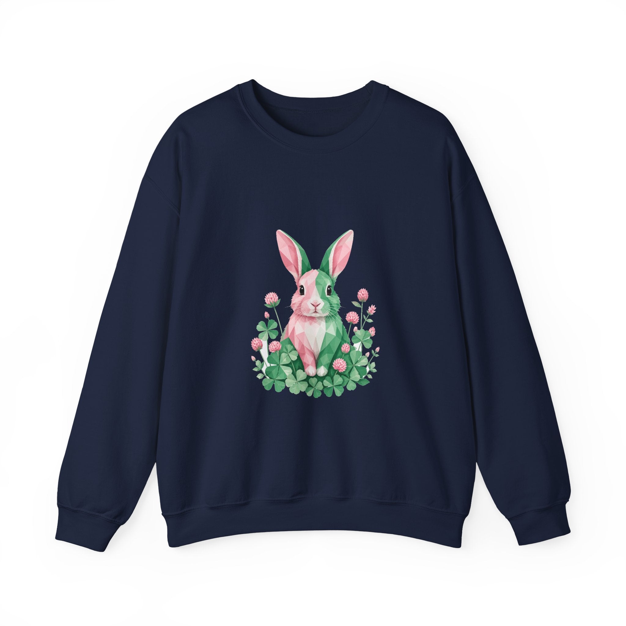 Matching Couple Sweatshirt - Fox & Rabbit Matching Couple Premium Fleece Sweatshirt Geometric Art His Hers Love Gift - Design B