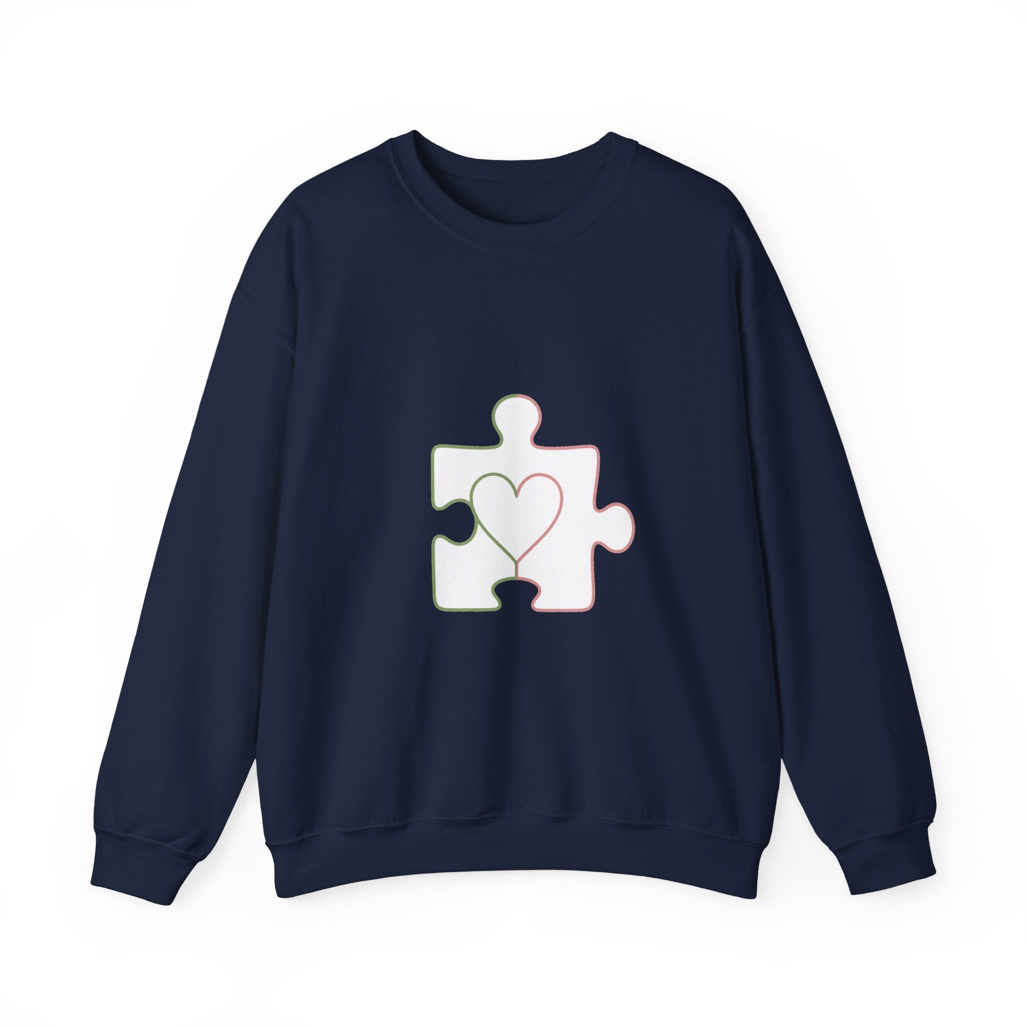 Matching Couple Sweatshirt - Puzzle Pieces Matching Couple Crewneck Sweatshirt Minimalist Art His Hers Valentine Gift - Design B