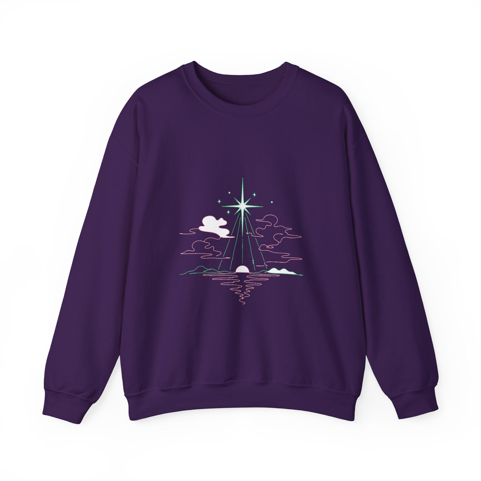 Matching Couple Sweatshirt - Evening & Morning Star Matching Couple Comfort Colors Crew Minimalist Art His Hers Christmas Gift - Design A