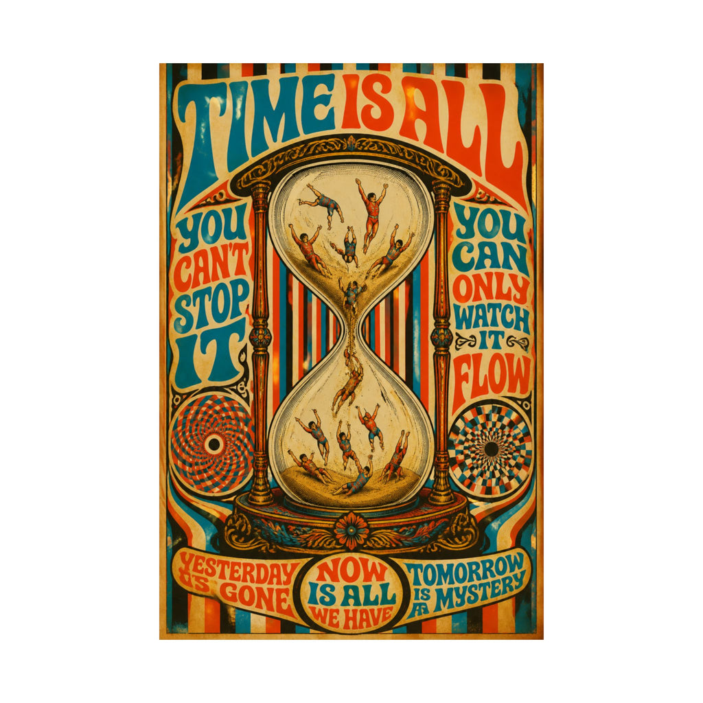 Hourglass Acrobats Wall Art Poster 18×24 Psychedelic Cafe Decor Maximalist Print