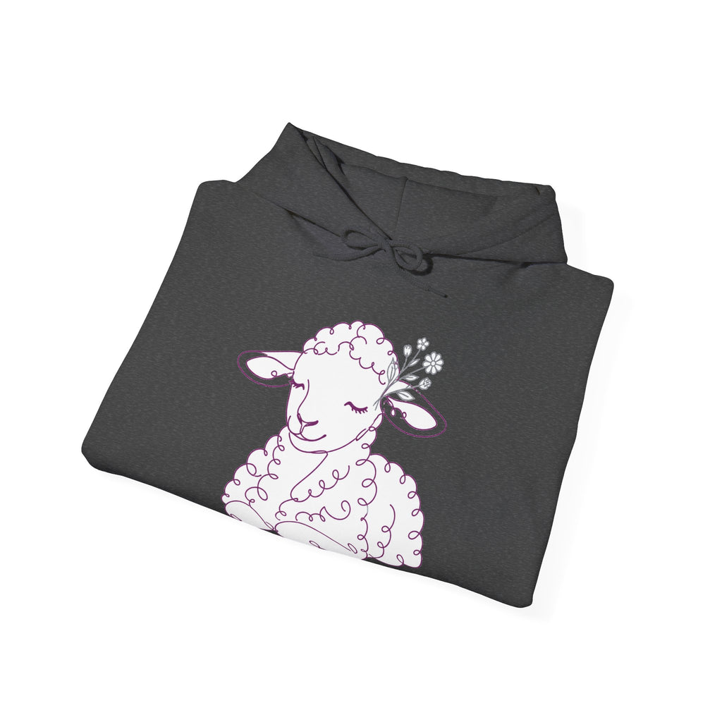 Matching Couple Sweatshirt - Lion & Lamb Matching Couple Hooded Sweatshirt Minimalist Art His Hers Valentine Gift - Design B