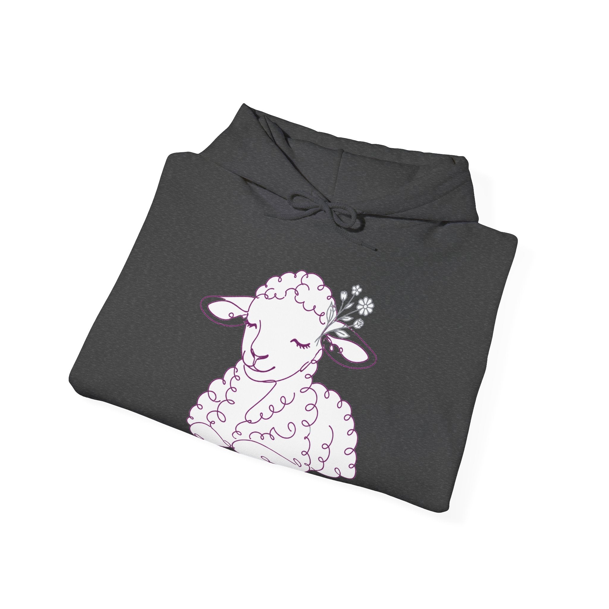 Matching Couple Sweatshirt - Lion & Lamb Matching Couple Hooded Sweatshirt Minimalist Art His Hers Valentine Gift - Design B