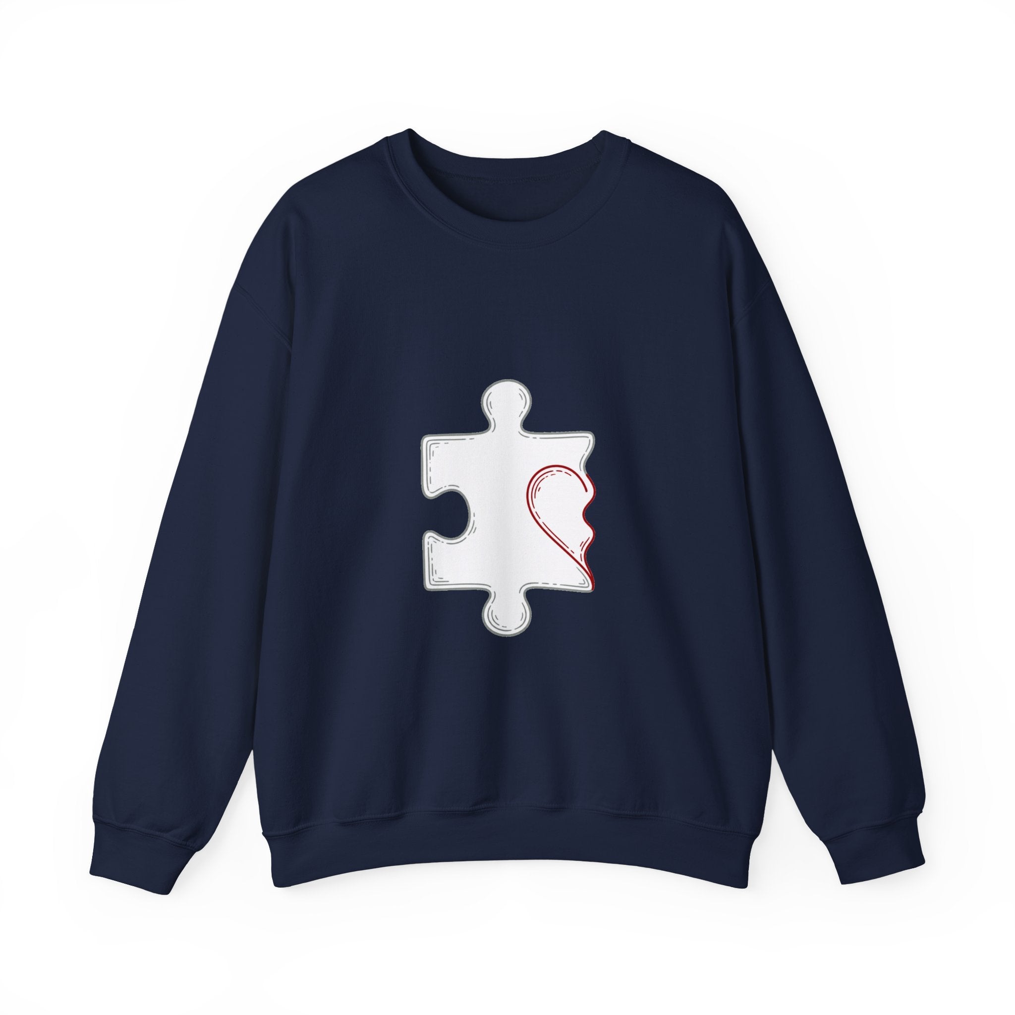 Matching Couple Sweatshirt - Puzzle Pieces Matching Couple Comfort Colors Crew Minimalist Art His Hers Christmas Gift - Design A