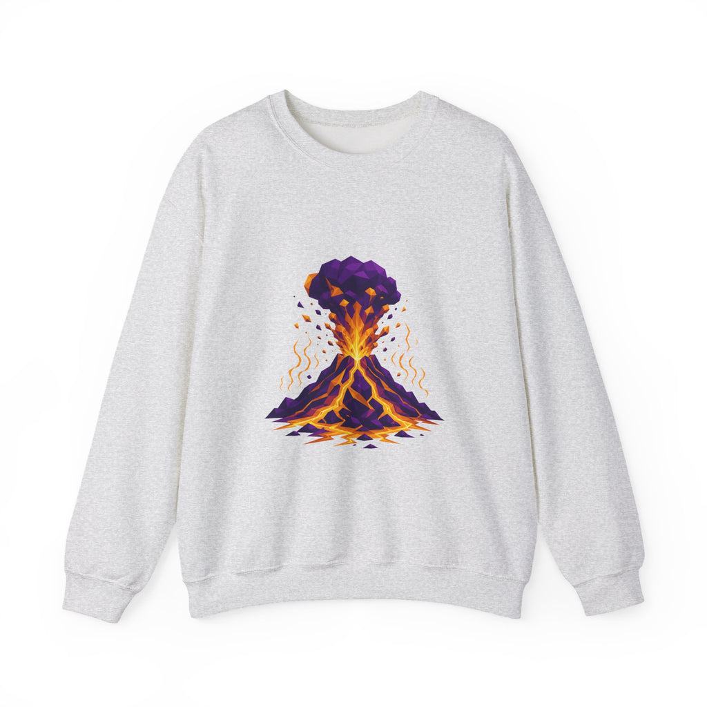 Matching Couple Sweatshirt - Volcano & Glacier Matching Couple Crewneck Sweatshirt Geometric Art His Hers Couple Gift - Design A