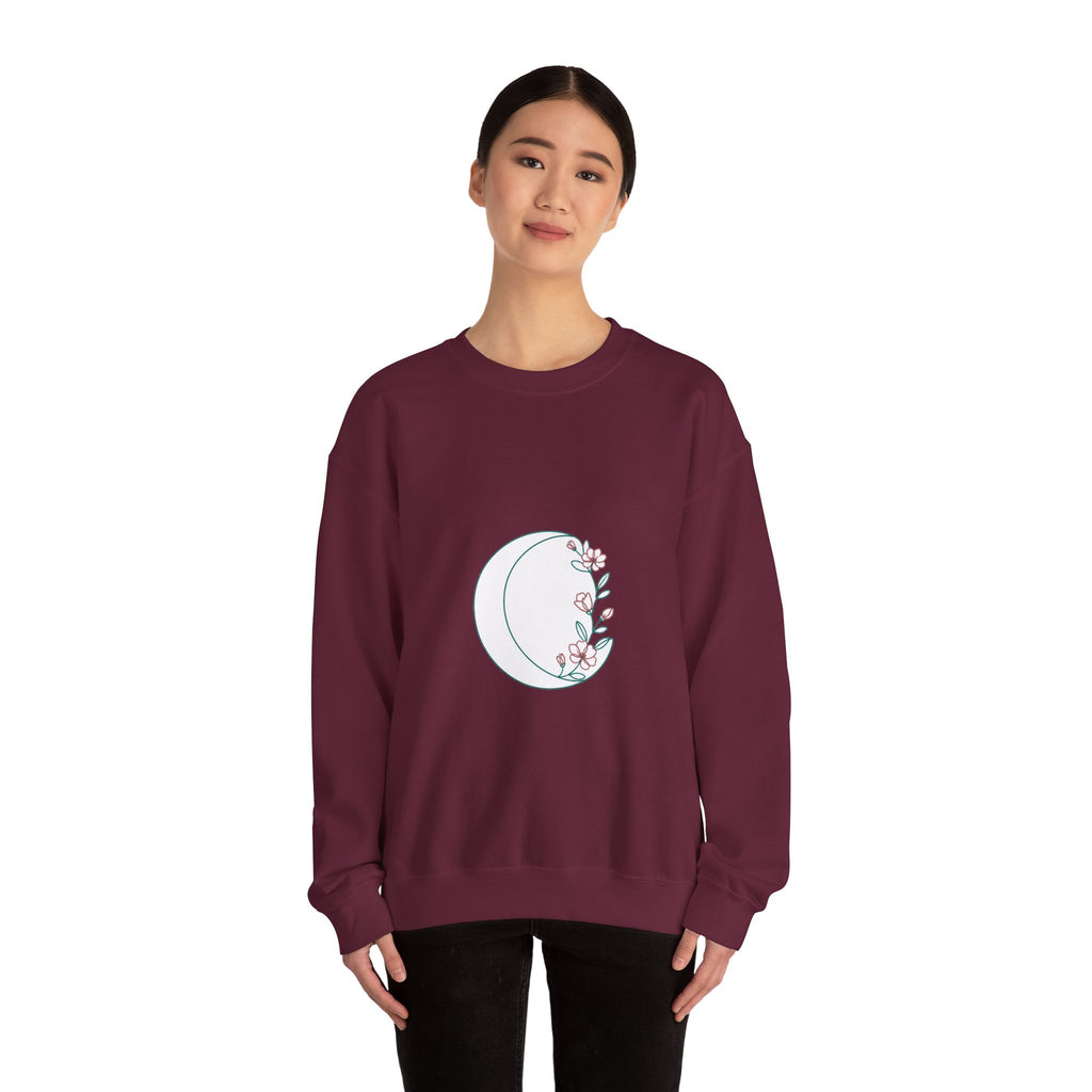 Matching Couple Sweatshirt - Waxing & Waning Moon Matching Couple Premium Fleece Sweatshirt Minimalist Art His Hers Christmas Gift - Design A