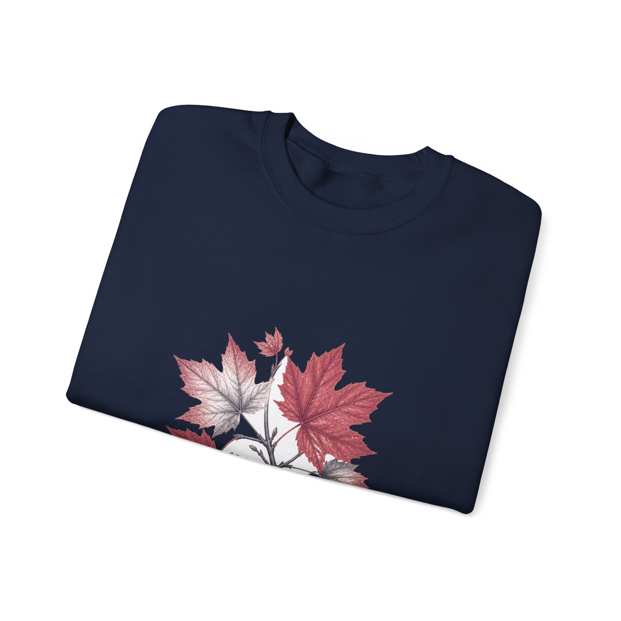 Matching Couple Sweatshirt - Cherry Blossom & Maple Leaf Matching Couple Crewneck Sweatshirt Vintage Art His Hers Wedding Gift - Design B