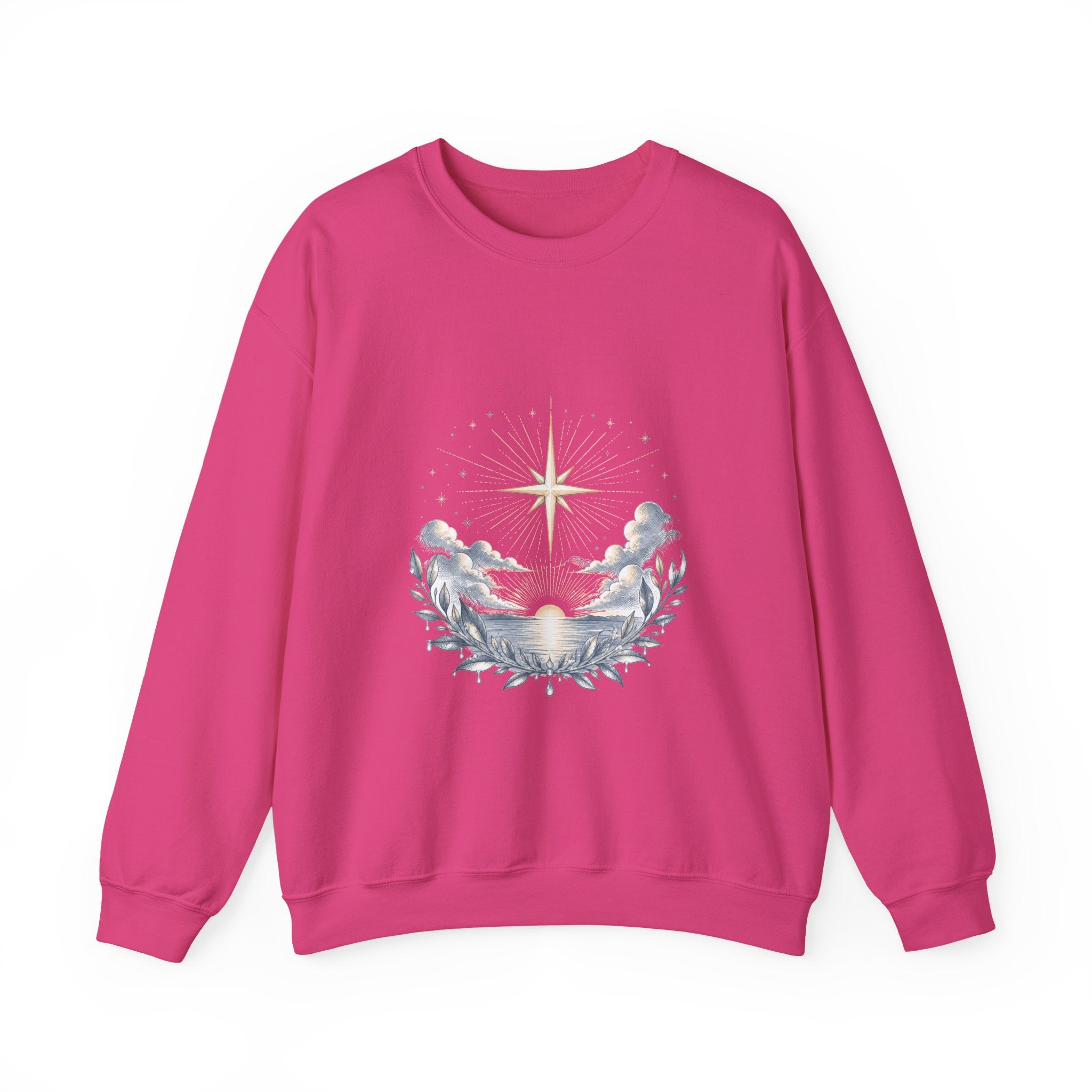 Matching Couple Sweatshirt - Evening & Morning Star Matching Couple Crewneck Sweatshirt Hand-Drawn Art His Hers Best Friend Gift - Design B