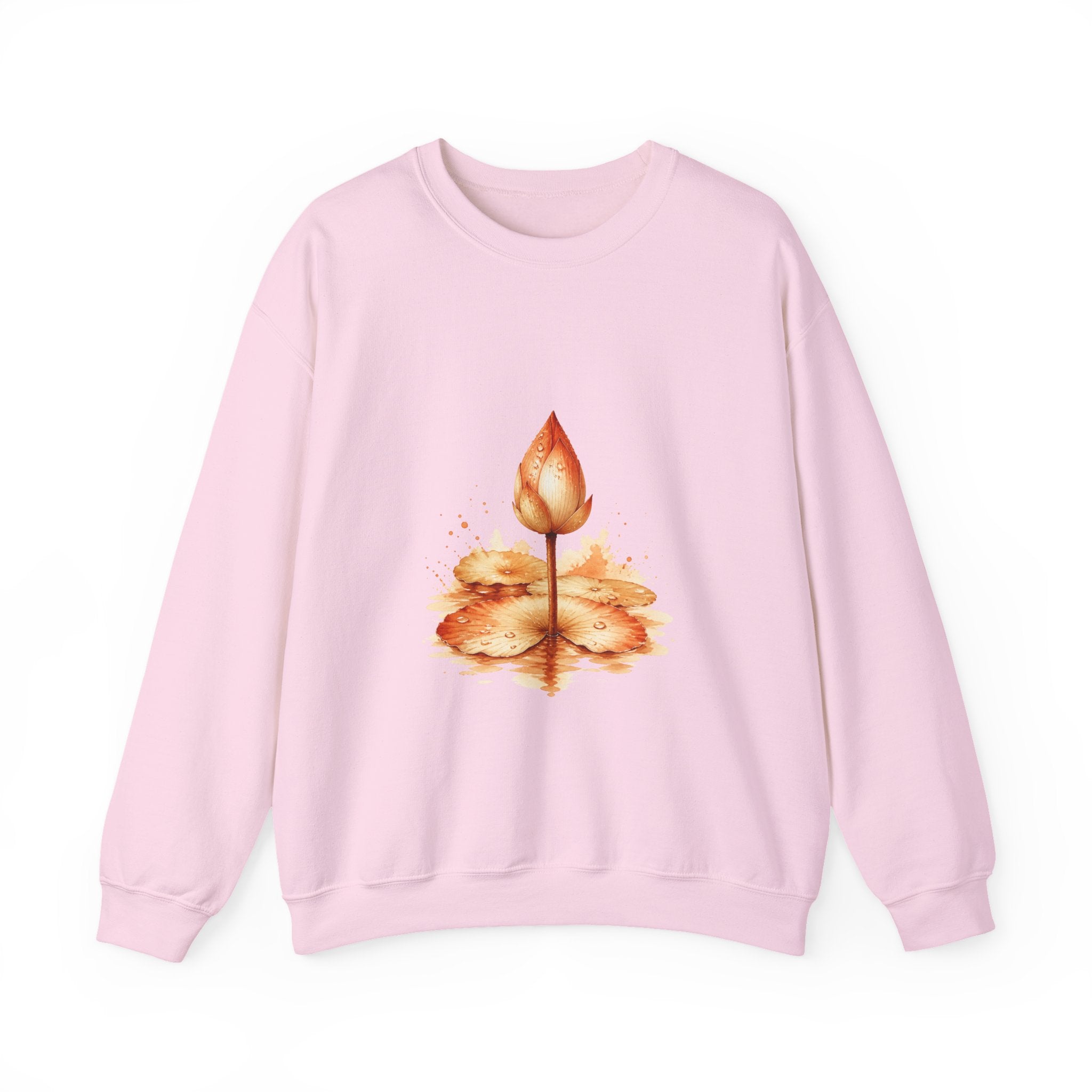 Matching Couple Sweatshirt - Open & Closed Lotus Matching Couple Comfort Colors Crew Watercolor Art His Hers Birthday Gift - Design B