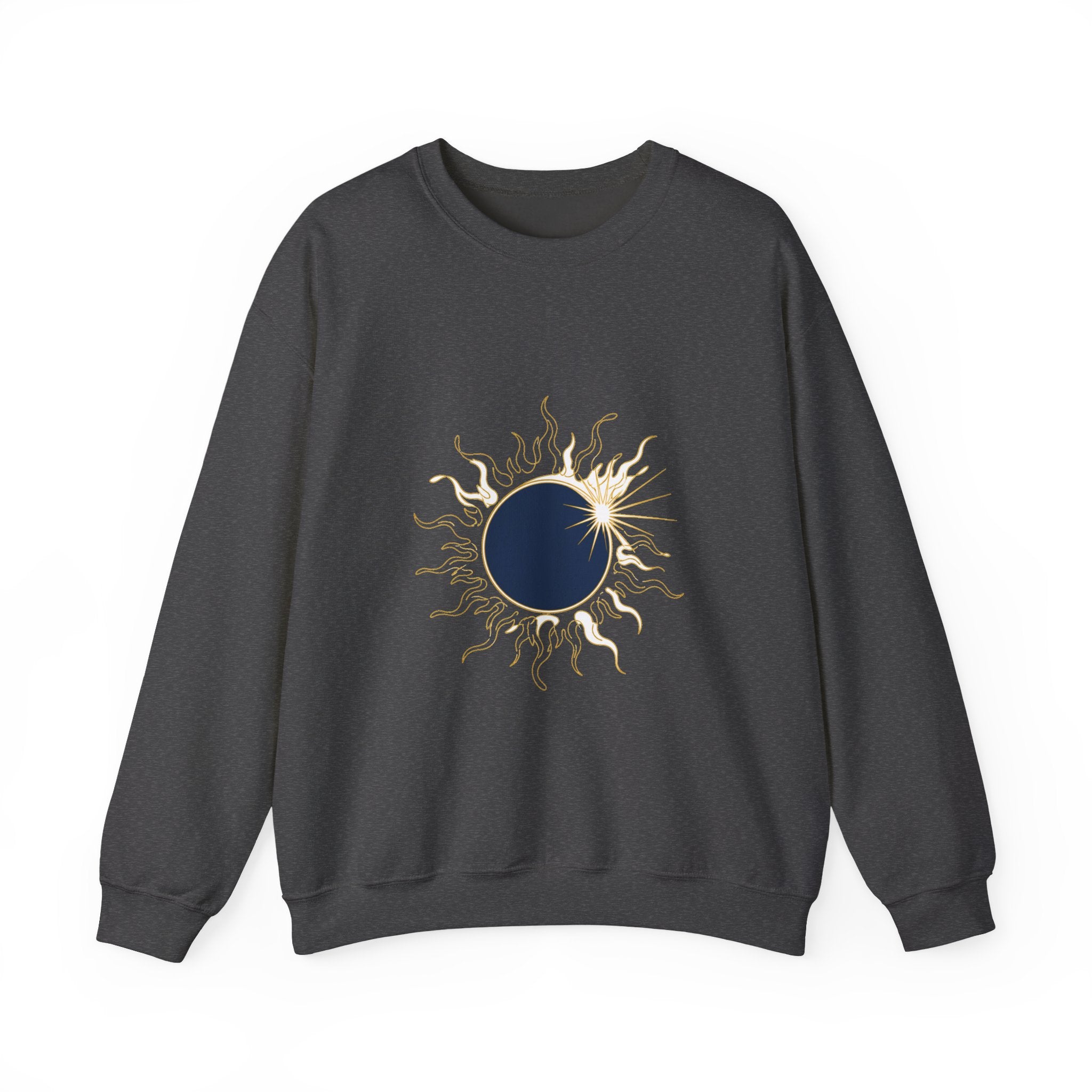Matching Couple Sweatshirt - Solar & Lunar Eclipse Matching Couple Premium Fleece Sweatshirt Minimalist Art His Hers Christmas Gift - Design A