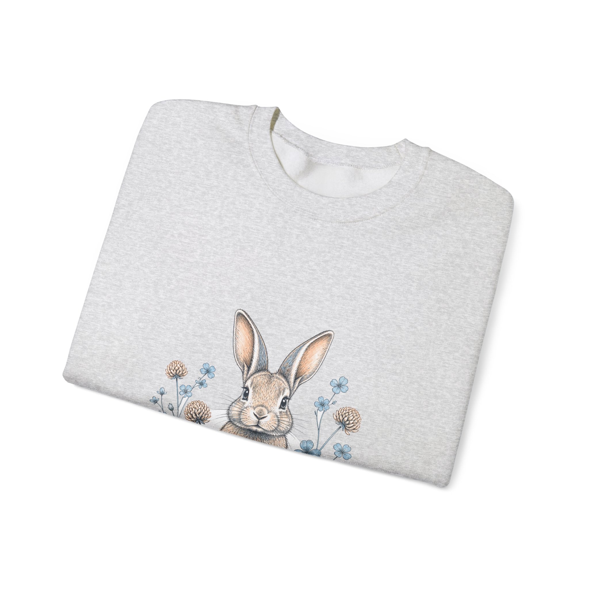 Matching Couple Sweatshirt - Fox & Rabbit Matching Couple Premium Fleece Sweatshirt Hand-Drawn Art His Hers Anniversary Gift - Design B