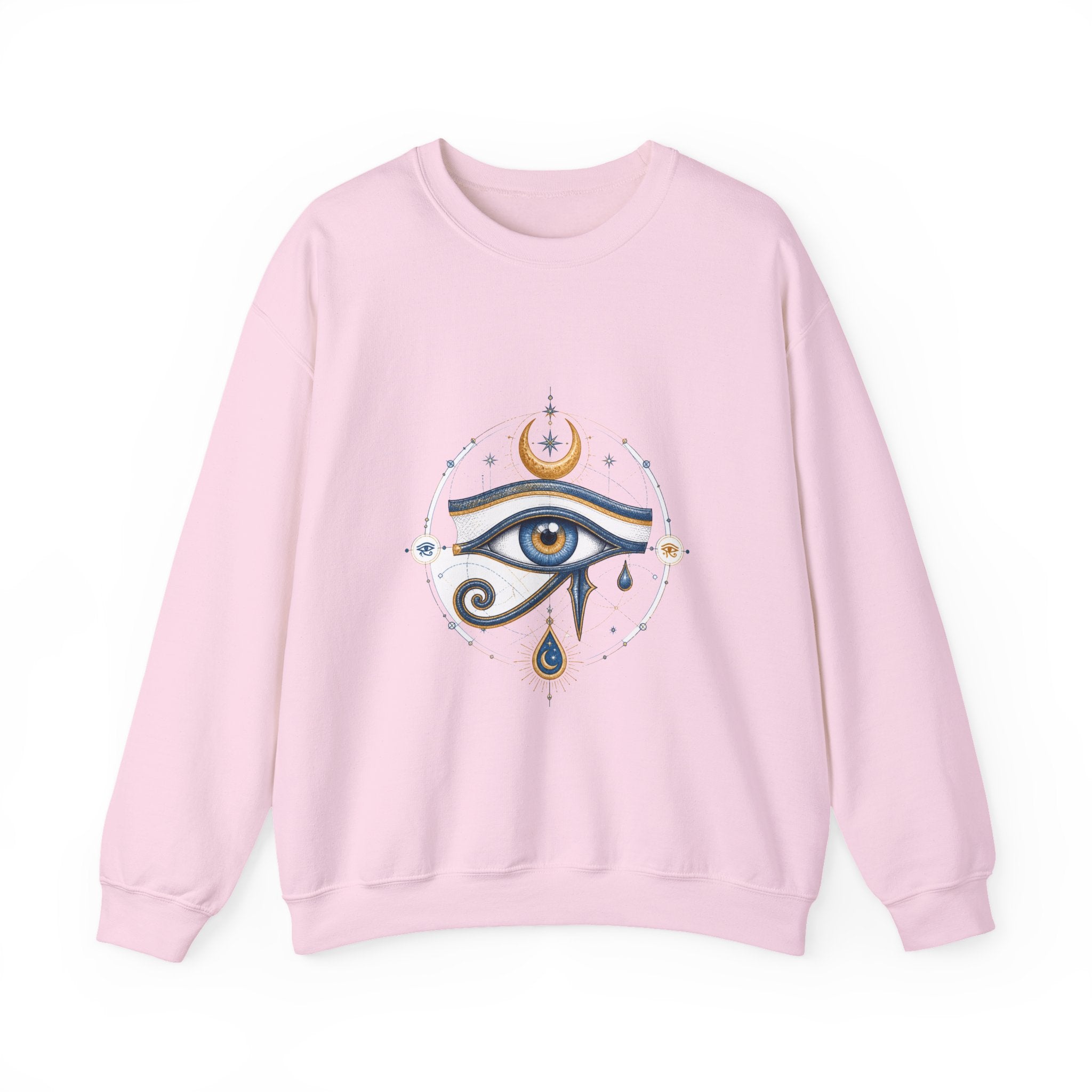 Matching Couple Sweatshirt - Eye of Ra & Horus Matching Couple Premium Fleece Sweatshirt Hand-Drawn Art His Hers Anniversary Gift - Design B