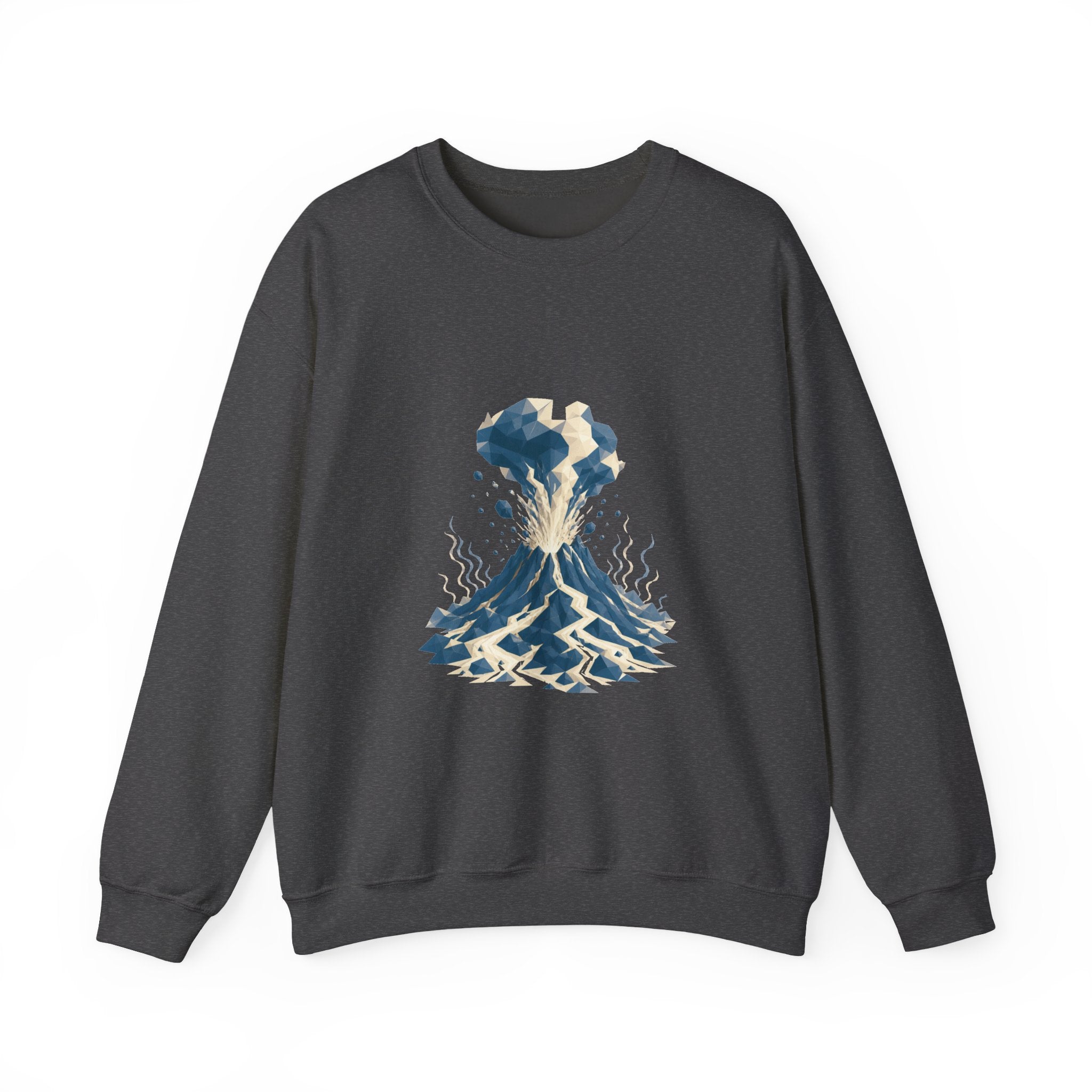 Matching Couple Sweatshirt - Volcano & Glacier Matching Couple Premium Fleece Sweatshirt Geometric Art His Hers Love Gift - Design A