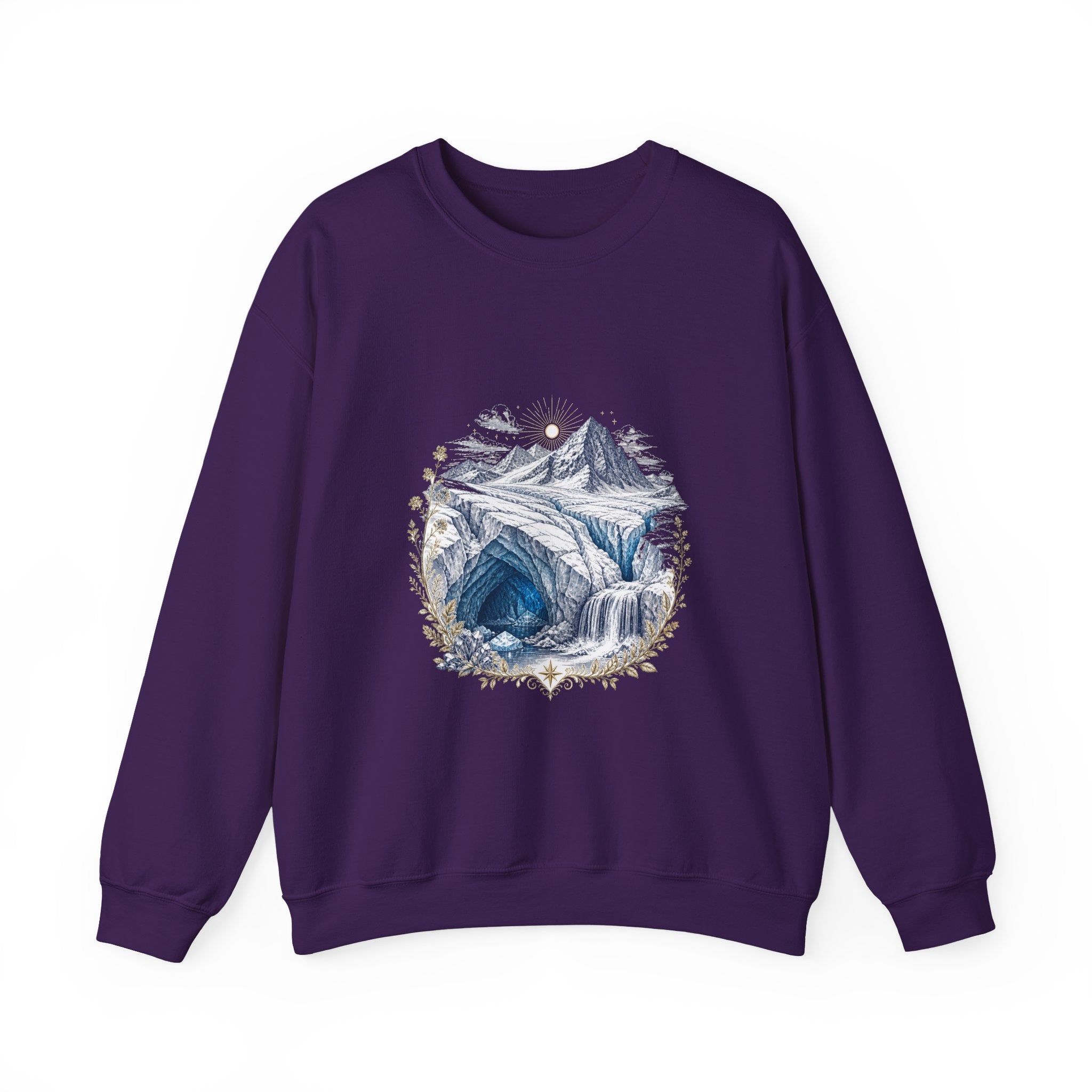Matching Couple Sweatshirt - Volcano & Glacier Matching Couple Comfort Colors Crew Vintage Art His Hers Honeymoon Gift - Design B