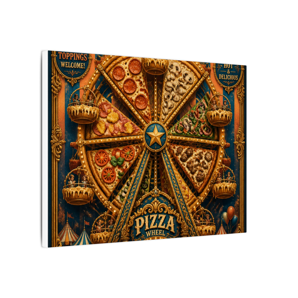 Pizza Ferris Wheel Wall Art Canvas 24×36 Baroque Studio Decor Maximalist Print