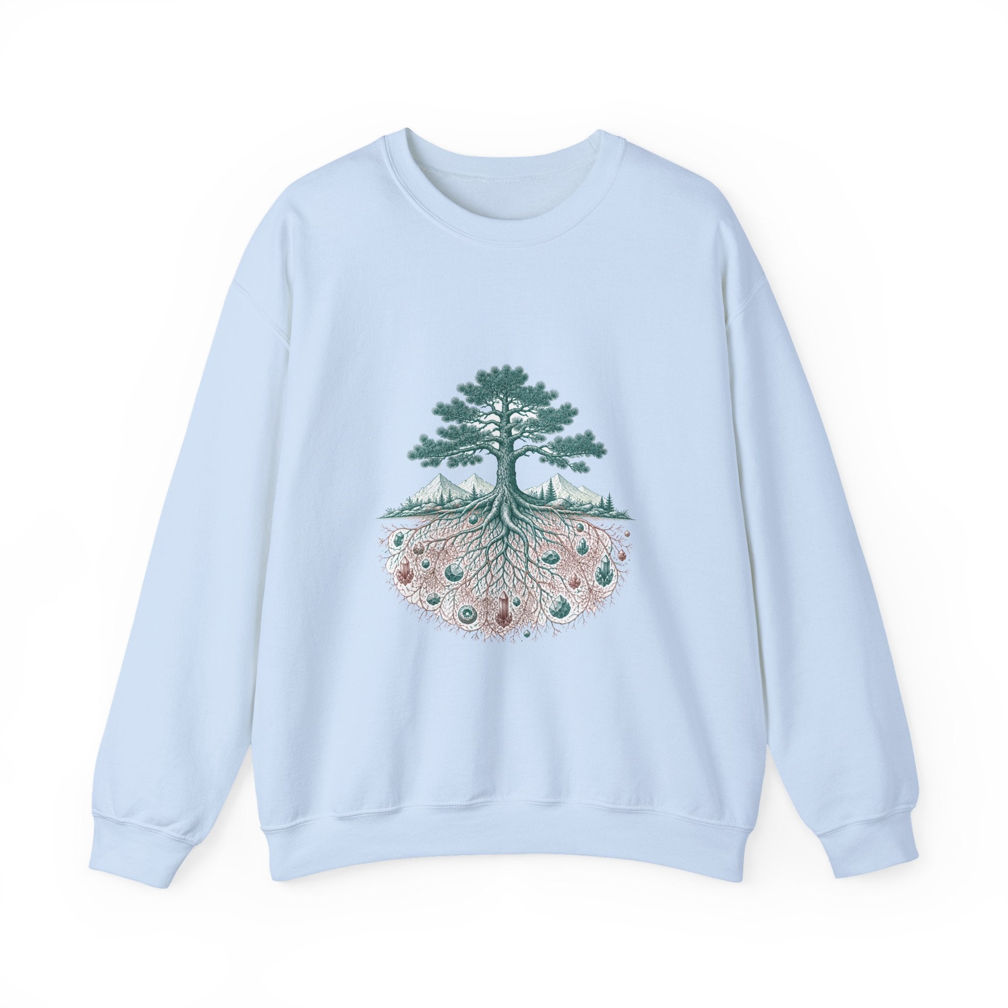 Matching Couple Sweatshirt - Ancient Oak & Deep Roots Matching Couple Premium Fleece Sweatshirt Vintage Art His Hers Honeymoon Gift - Design B