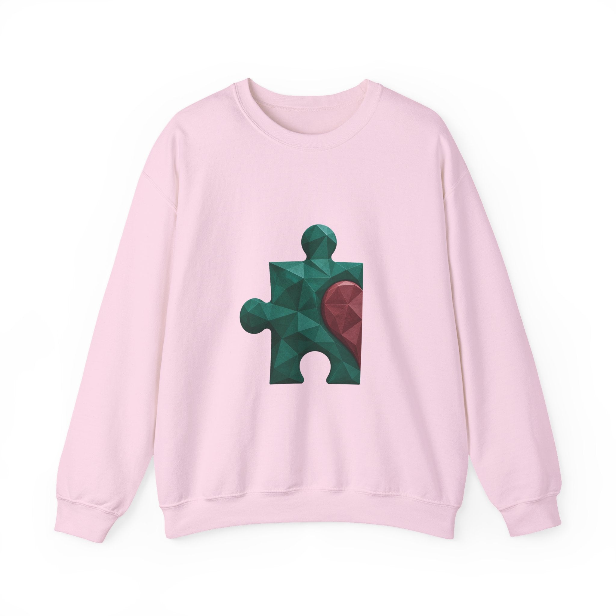 Matching Couple Sweatshirt - Puzzle Pieces Matching Couple Premium Fleece Sweatshirt Geometric Art His Hers Love Gift - Design A