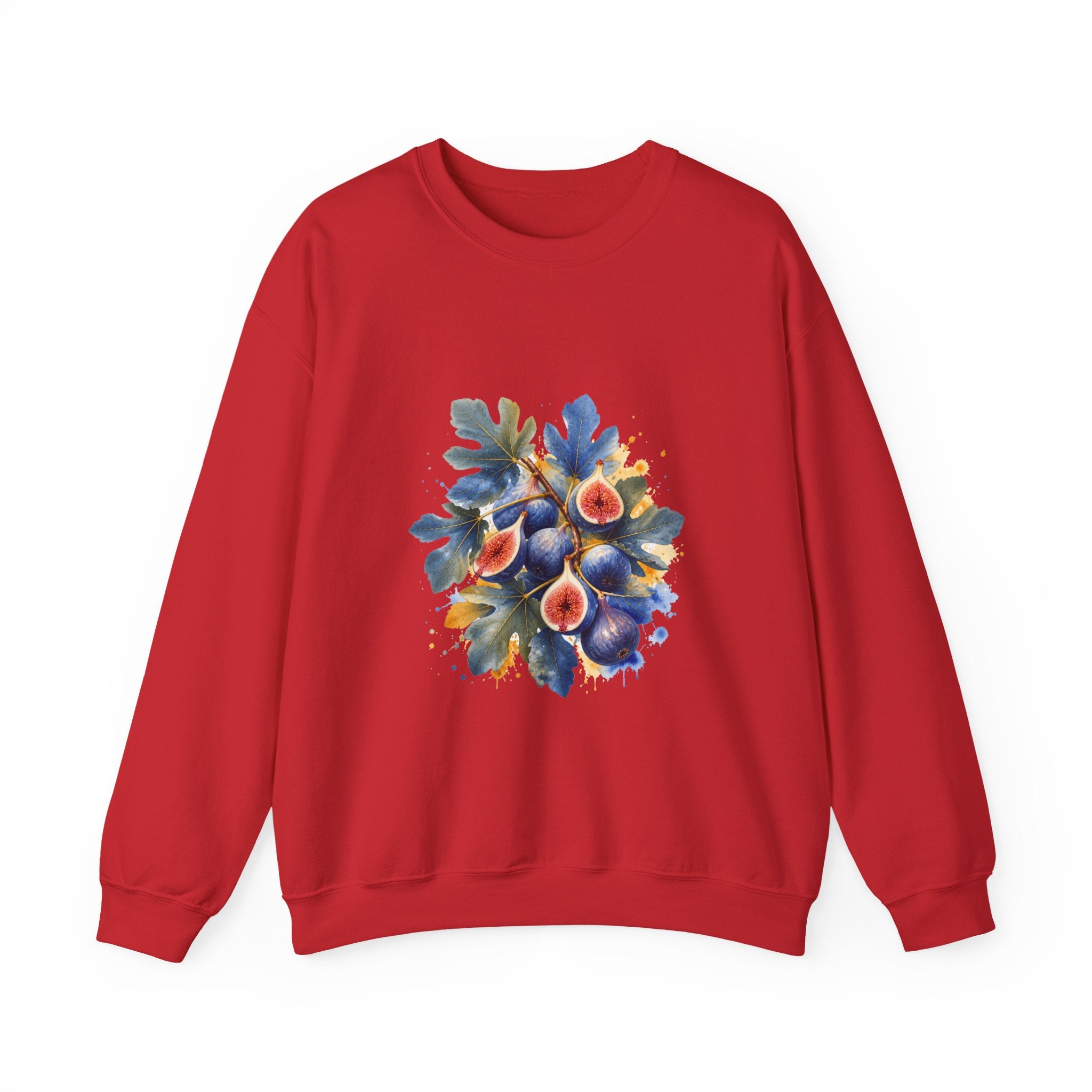 Matching Couple Sweatshirt - Olive Branch & Fig Matching Couple Premium Fleece Sweatshirt Watercolor Art His Hers Birthday Gift - Design B