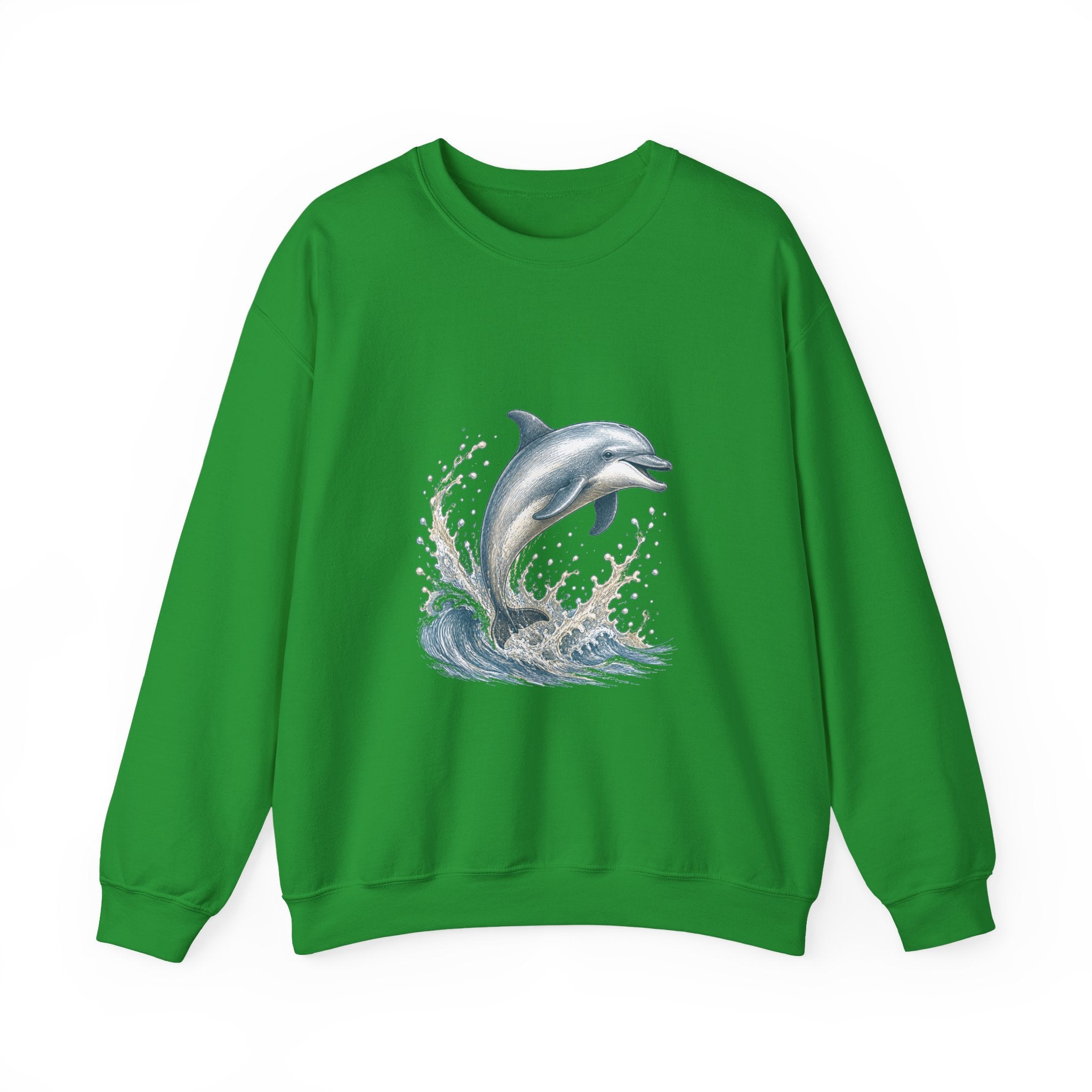 Matching Couple Sweatshirt - Shark & Dolphin Matching Couple Premium Fleece Sweatshirt Hand-Drawn Art His Hers Anniversary Gift - Design B