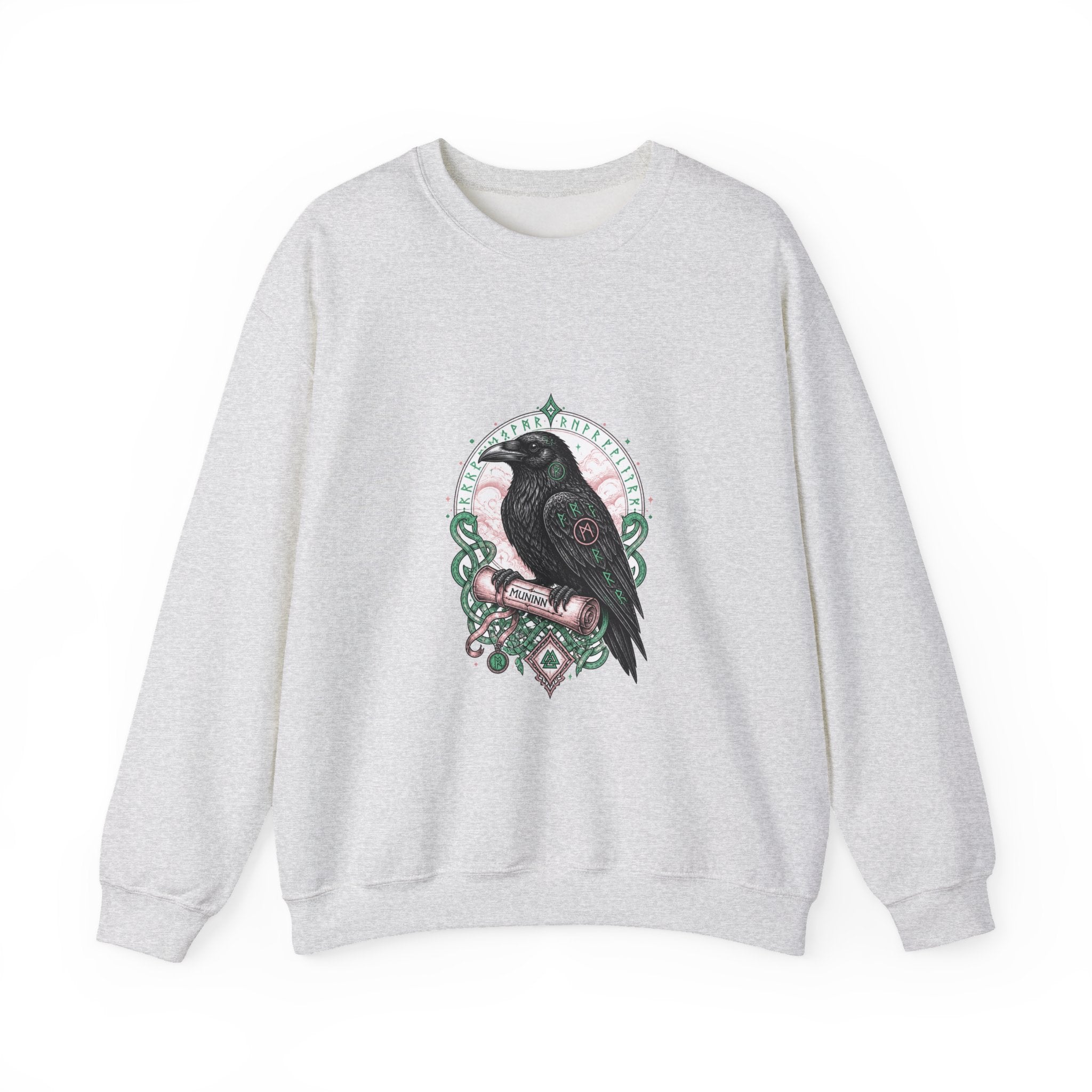 Matching Couple Sweatshirt - Huginn & Muninn Matching Couple Crewneck Sweatshirt Hand-Drawn Art His Hers Best Friend Gift - Design B