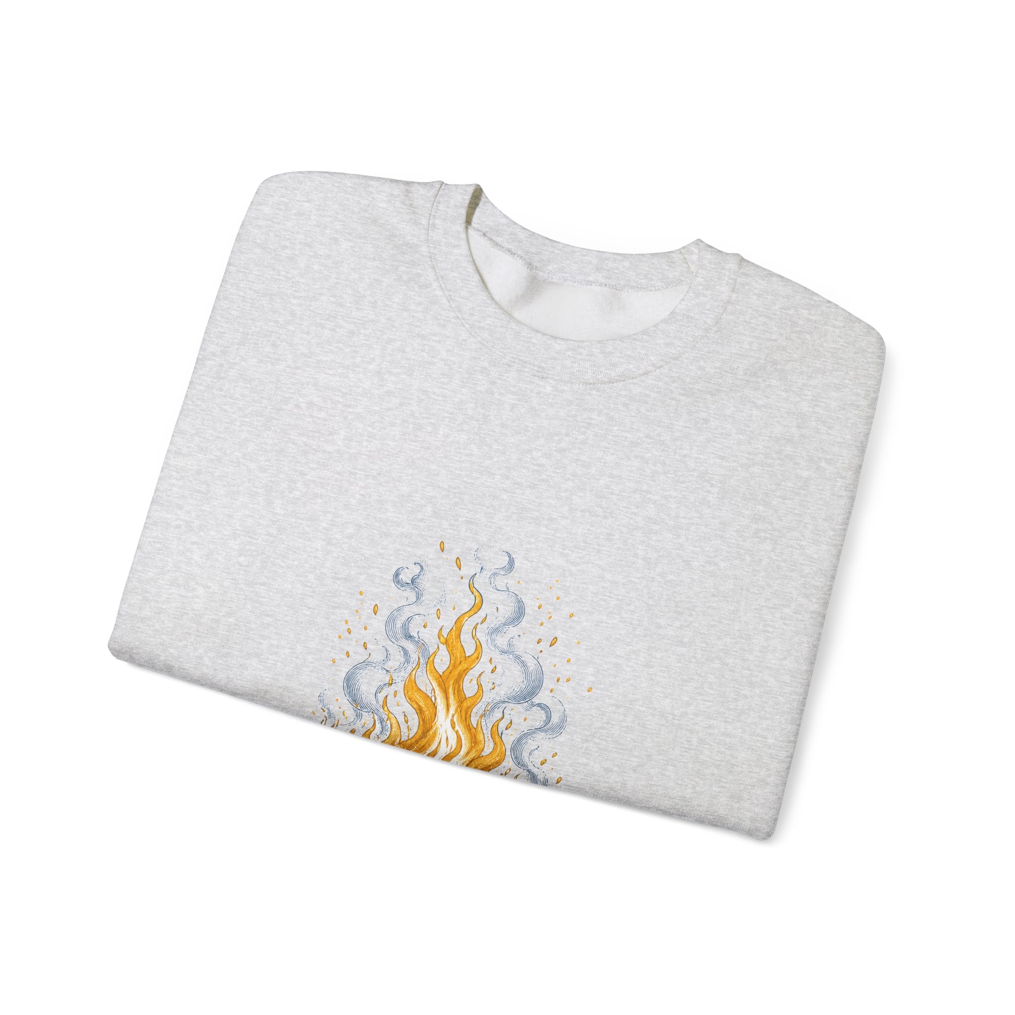 Matching Couple Sweatshirt - Wildfire & Waterfall Matching Couple Comfort Colors Crew Hand-Drawn Art His Hers Anniversary Gift - Design A