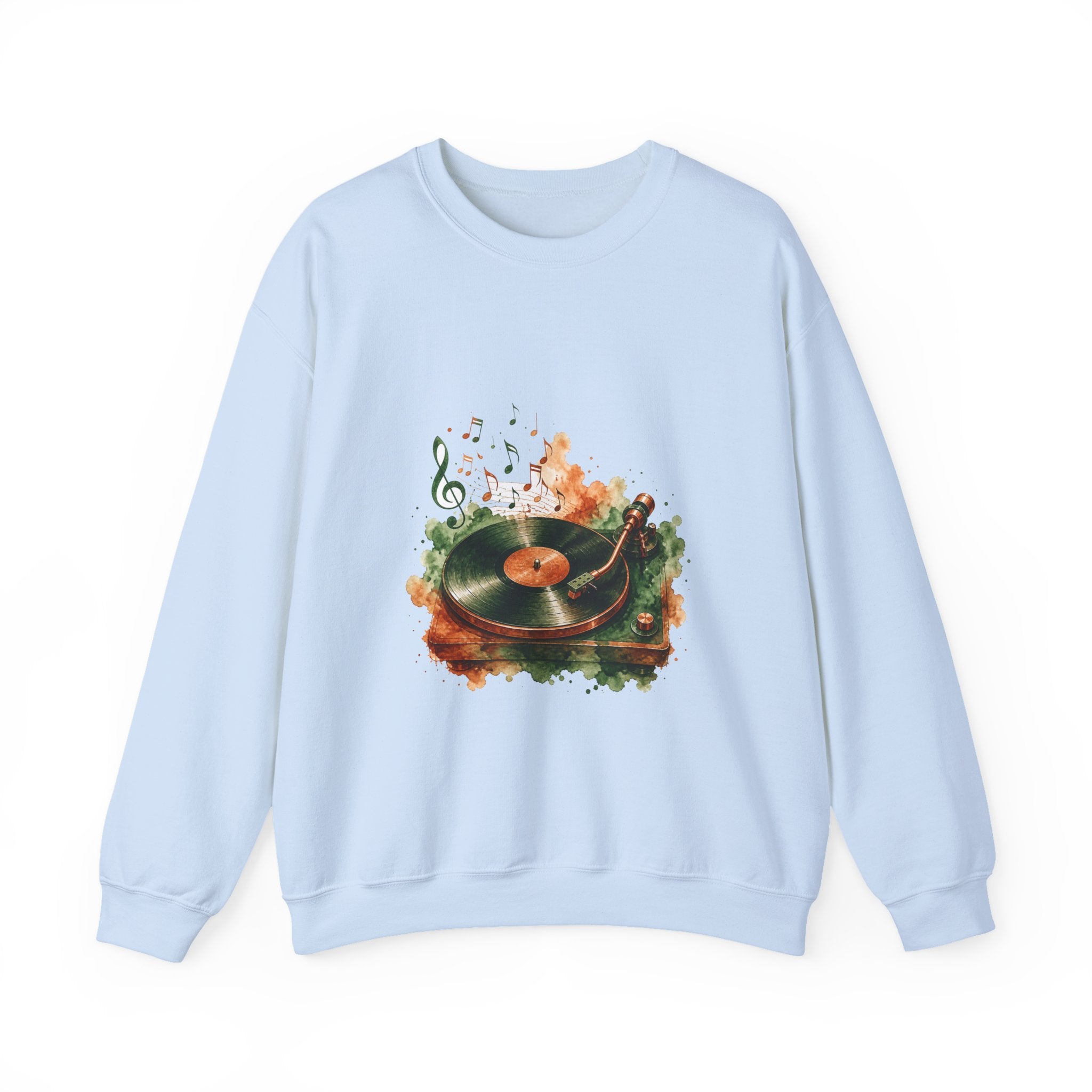 Matching Couple Sweatshirt - Vinyl & Cassette Matching Couple Premium Fleece Sweatshirt Watercolor Art His Hers Birthday Gift - Design A