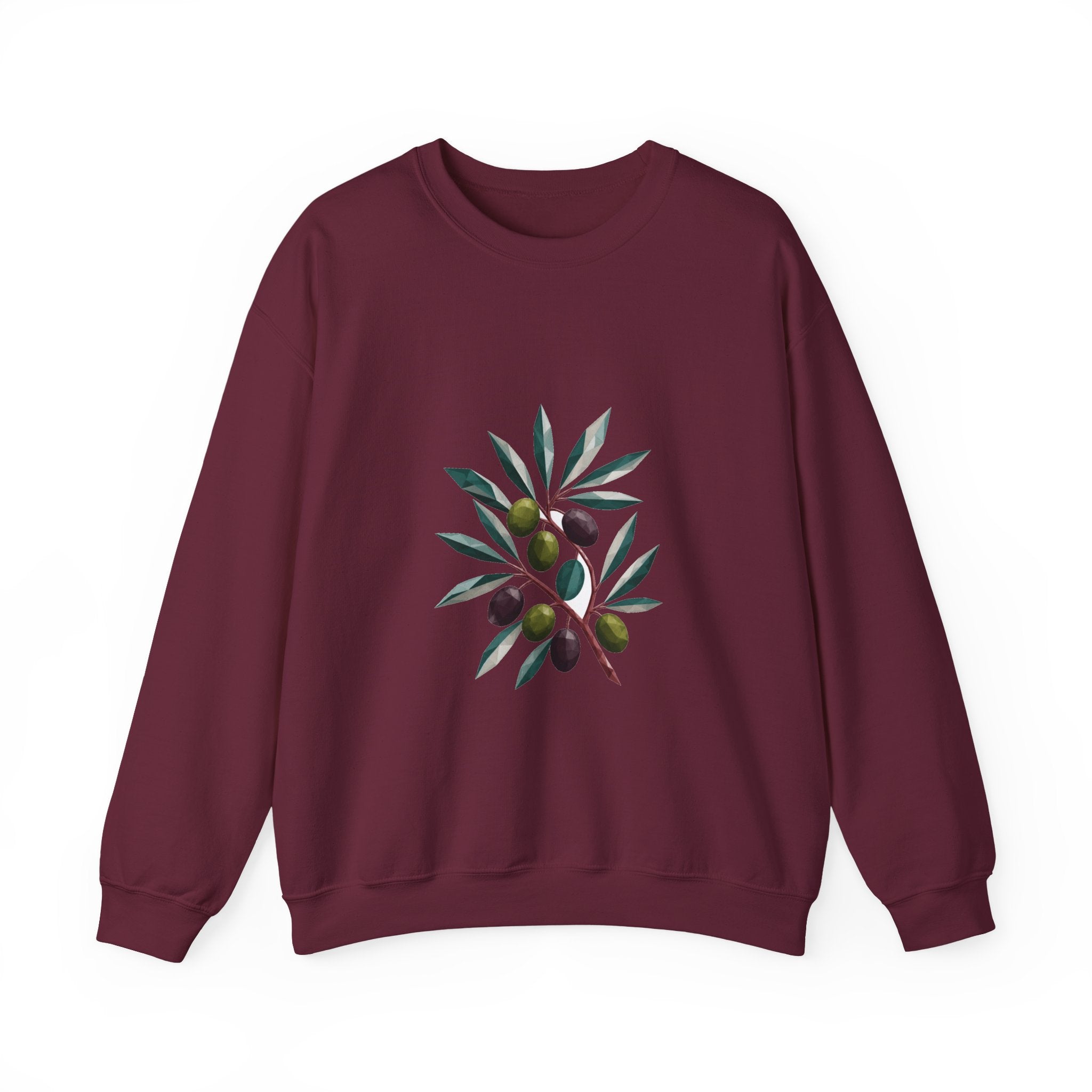 Matching Couple Sweatshirt - Olive Branch & Fig Matching Couple Crewneck Sweatshirt Geometric Art His Hers Couple Gift - Design A