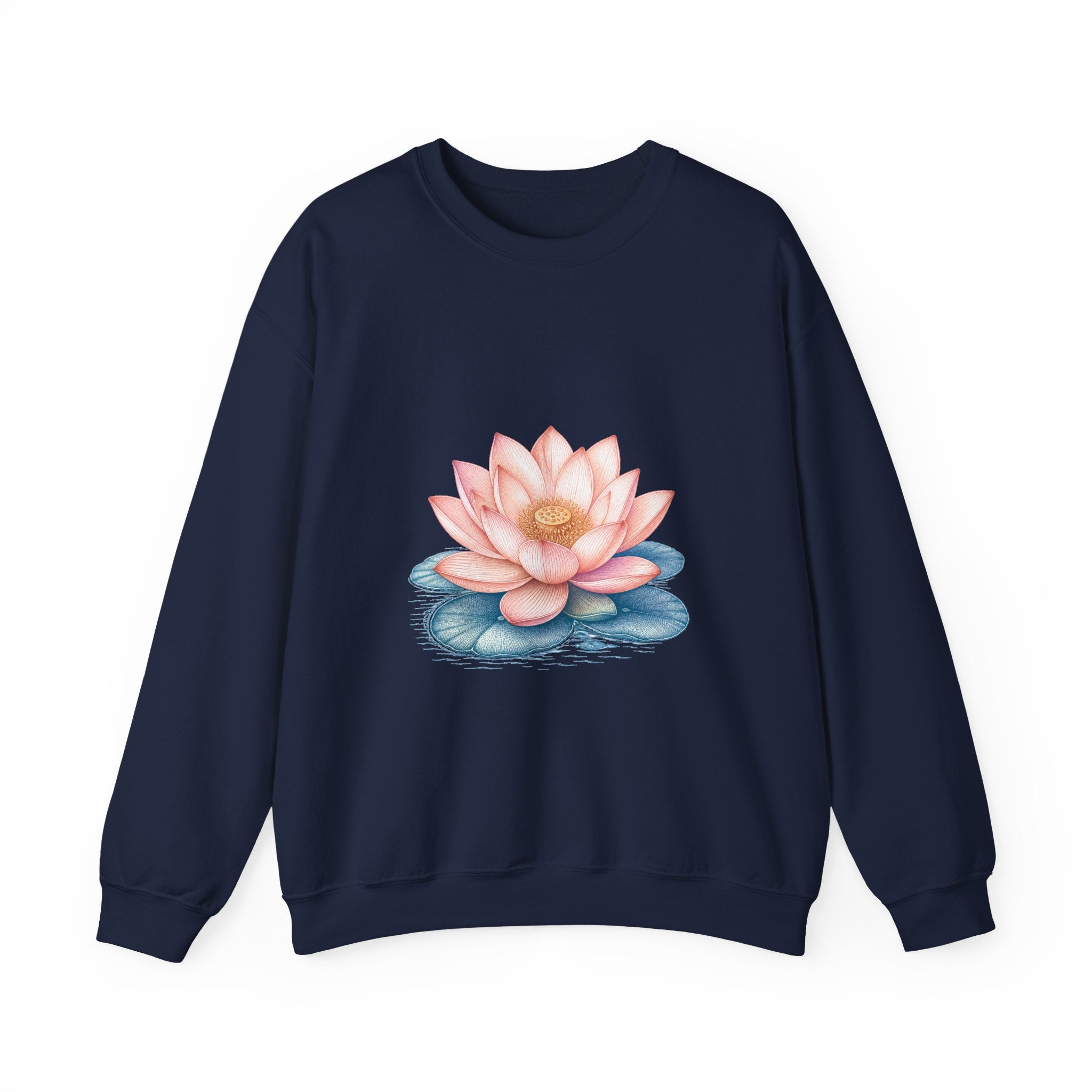 Matching Couple Sweatshirt - Open & Closed Lotus Matching Couple Premium Fleece Sweatshirt Vintage Art His Hers Honeymoon Gift - Design A