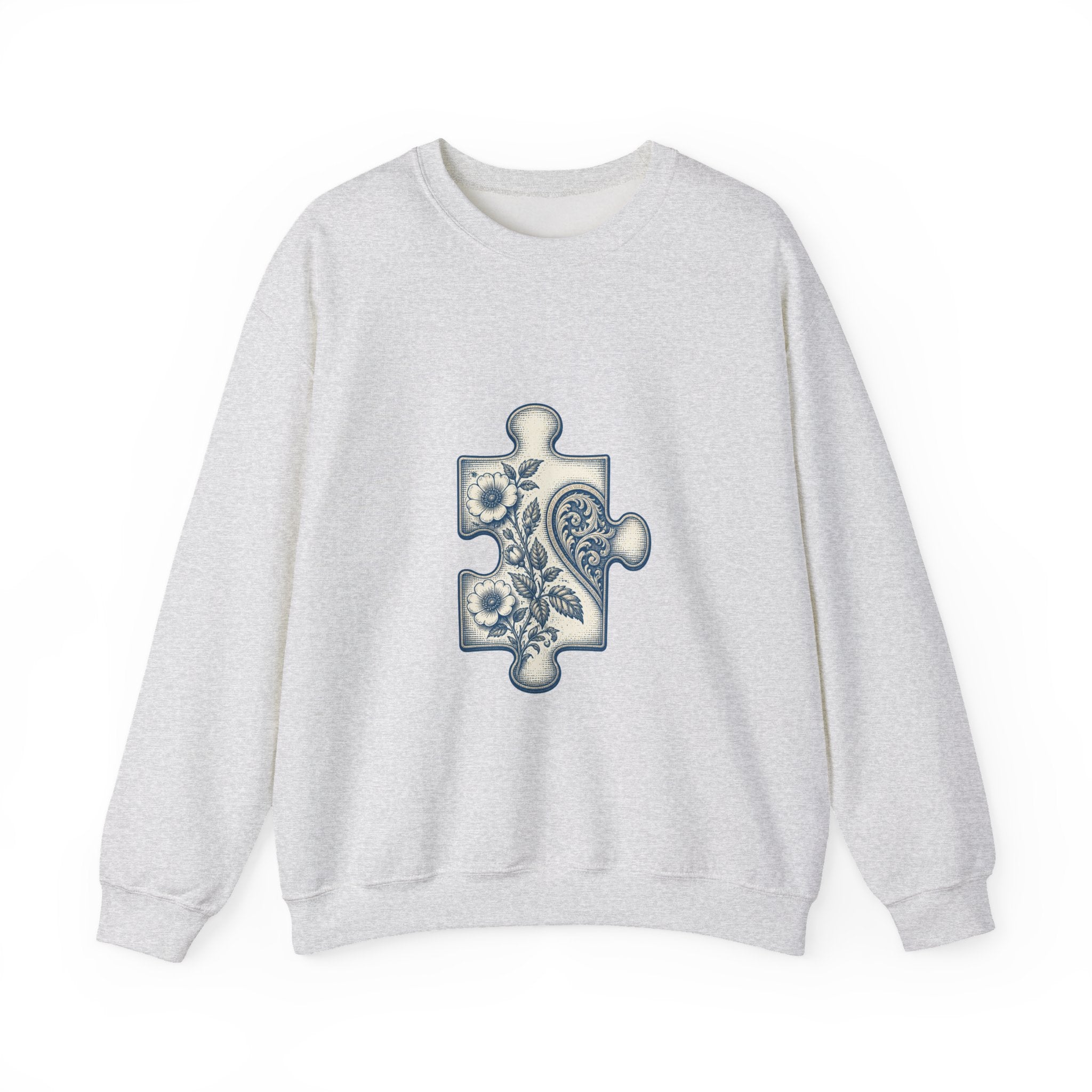 Matching Couple Sweatshirt - Puzzle Pieces Matching Couple Comfort Colors Crew Vintage Art His Hers Honeymoon Gift - Design A