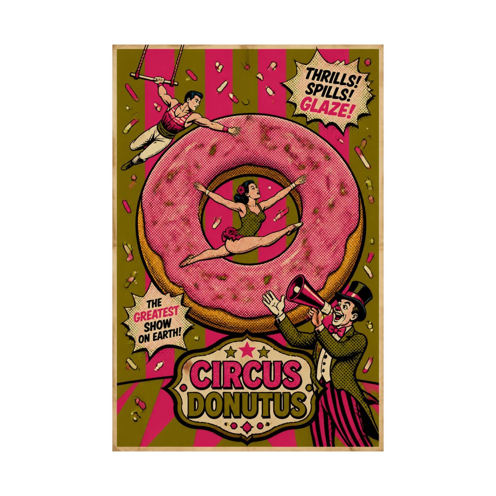 Donut Circus Ring Wall Art Poster 18×24 Pop Art Living Room Decor Maximalist Print