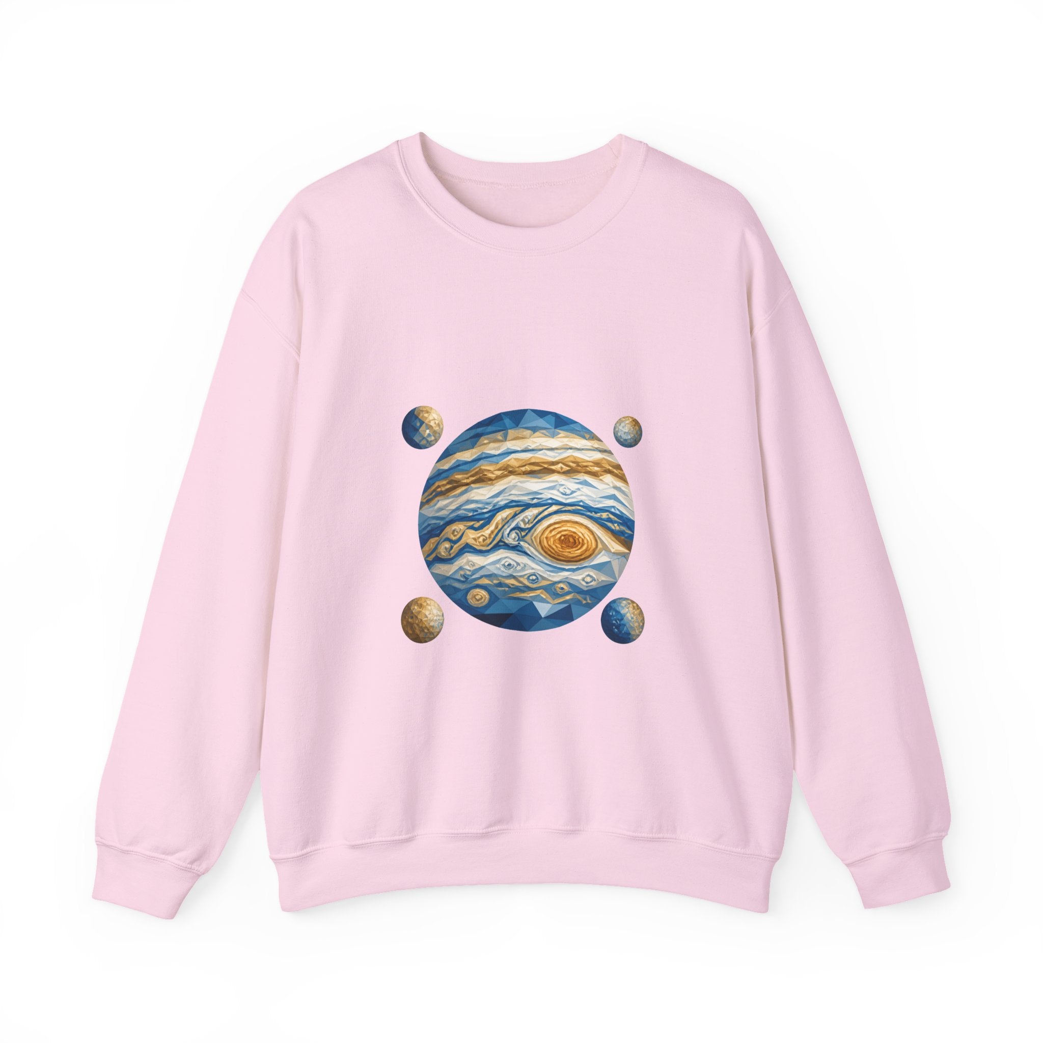 Matching Couple Sweatshirt - Saturn & Jupiter Matching Couple Premium Fleece Sweatshirt Geometric Art His Hers Love Gift - Design B