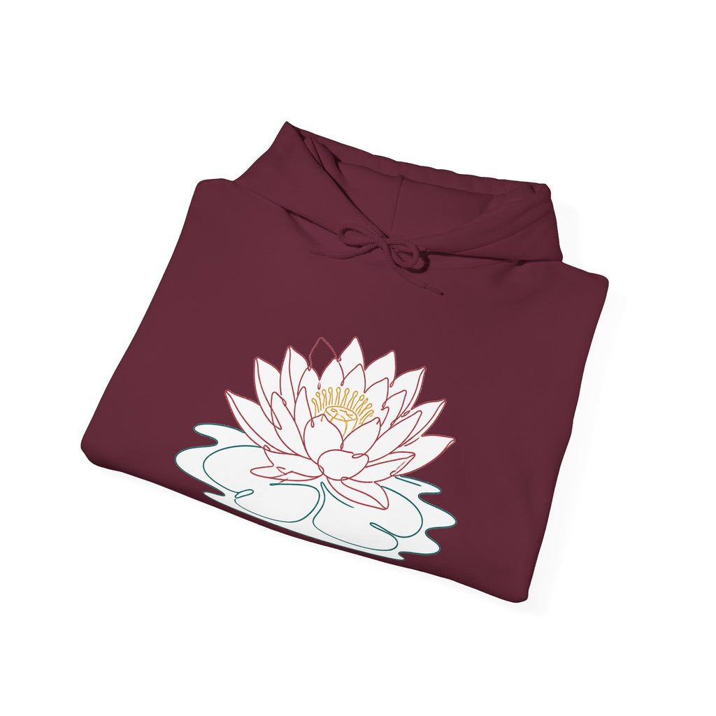 Matching Couple Sweatshirt - Open & Closed Lotus Matching Couple Hooded Sweatshirt Minimalist Art His Hers Valentine Gift - Design A