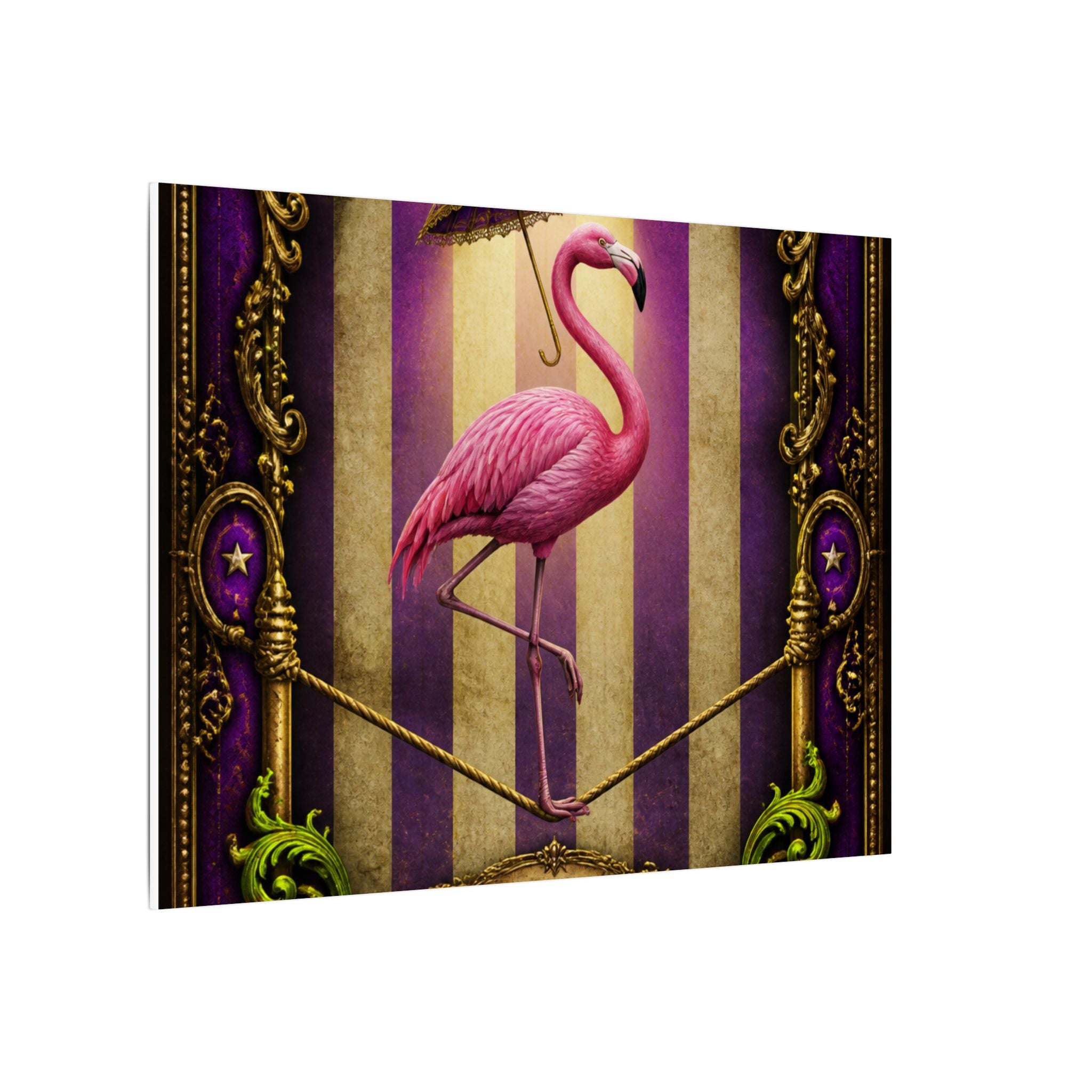 Flamingo Tightrope Wall Art Canvas 16×20 Baroque Home Office Decor Maximalist Print