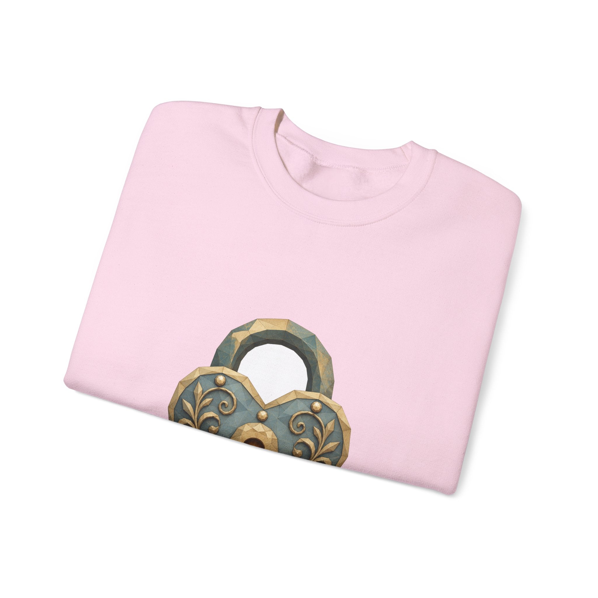 Matching Couple Sweatshirt - Key & Lock Matching Couple Comfort Colors Crew Geometric Art His Hers Love Gift - Design B